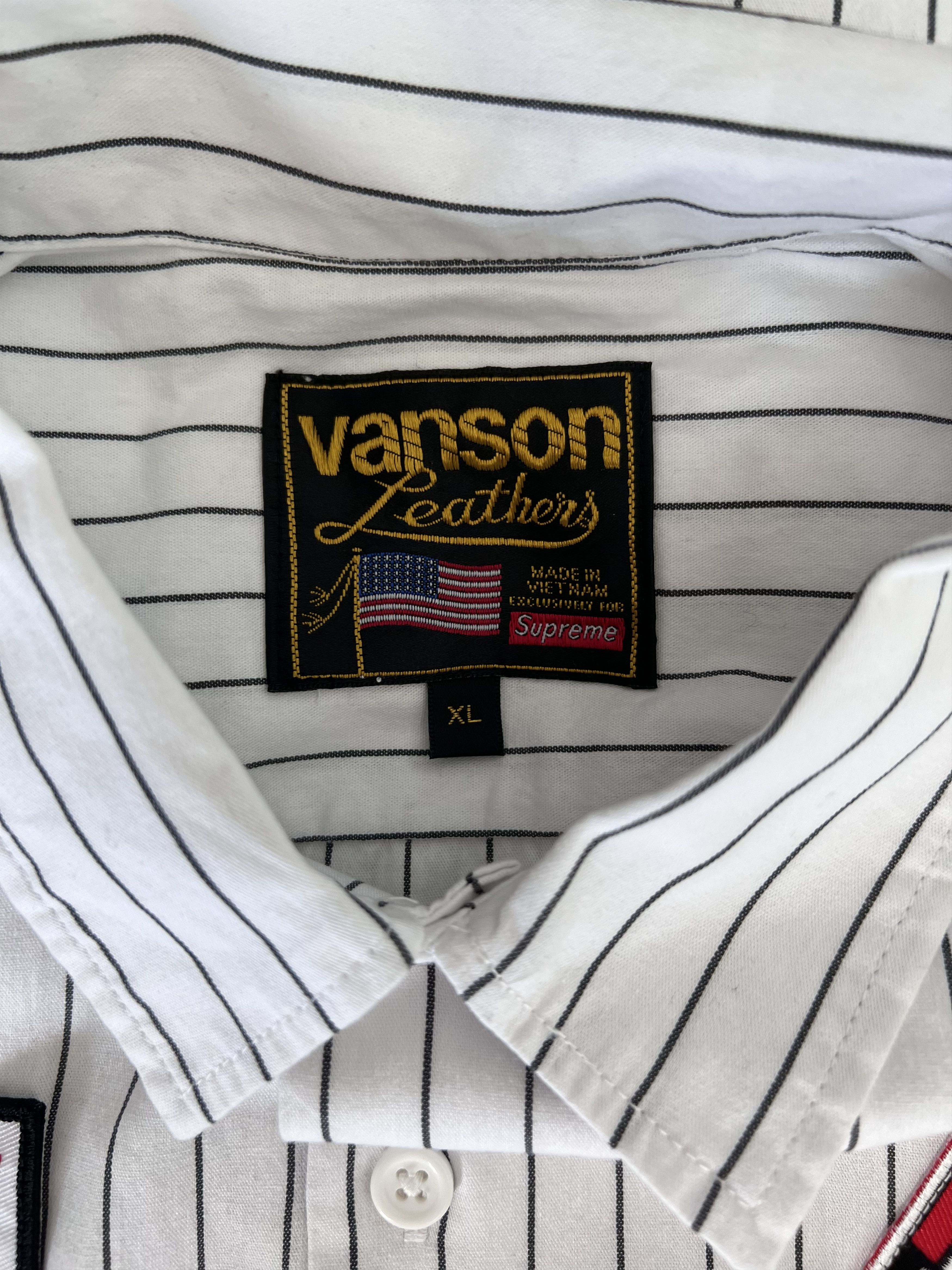Supreme × Vanson Leathers Supreme Vanson Leathers Shot Sleeve Work Shirt in White Size US XL / EU 56 / 4 - 6 Thumbnail