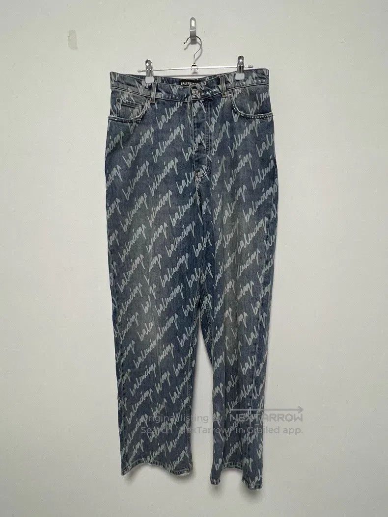 Balenciaga Balenciaga size S Cursive Bullet Train Denim Pants Size US 27 - 1 Thumbnail
