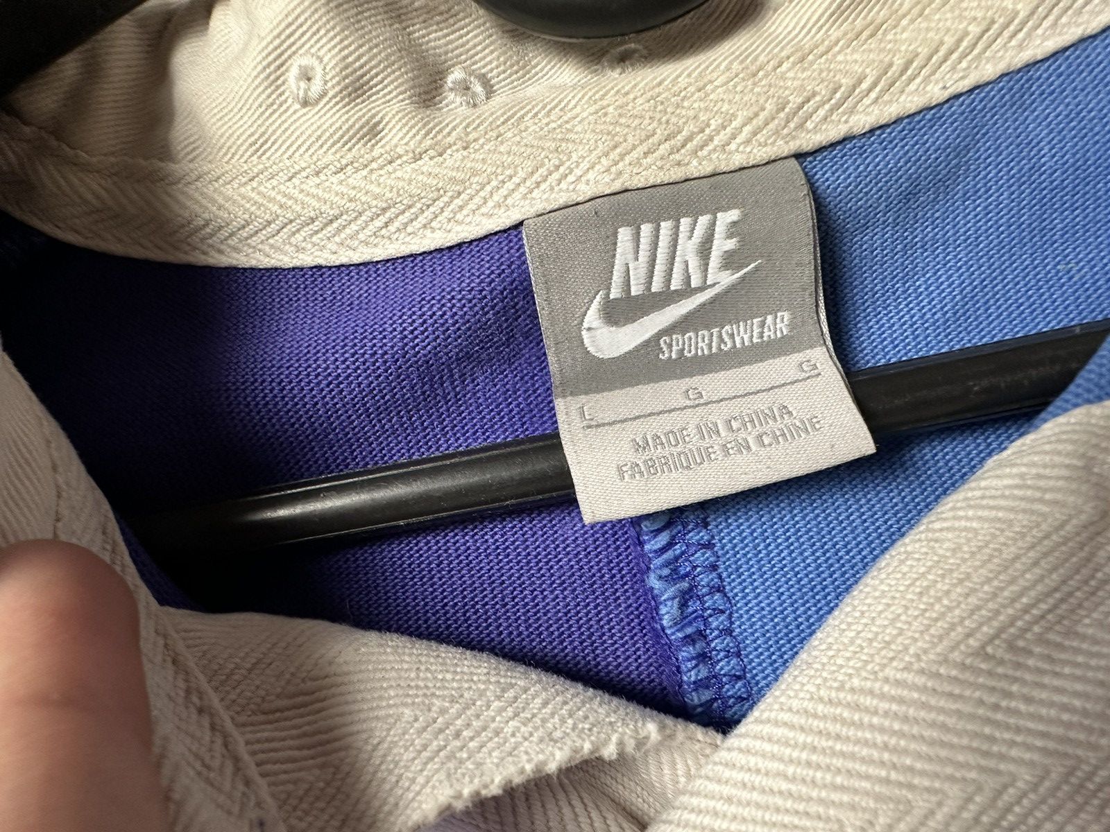 Nike × Vintage Vintage Nike Rugby jersey Sportswear size L blue big logo Size US L / EU 52-54 / 3 - 7 Thumbnail