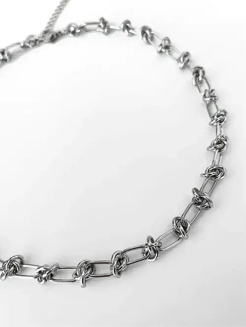 Jewelry Punk Rock Thorns Knot Chains Choker Necklace Size ONE SIZE - 4 Thumbnail