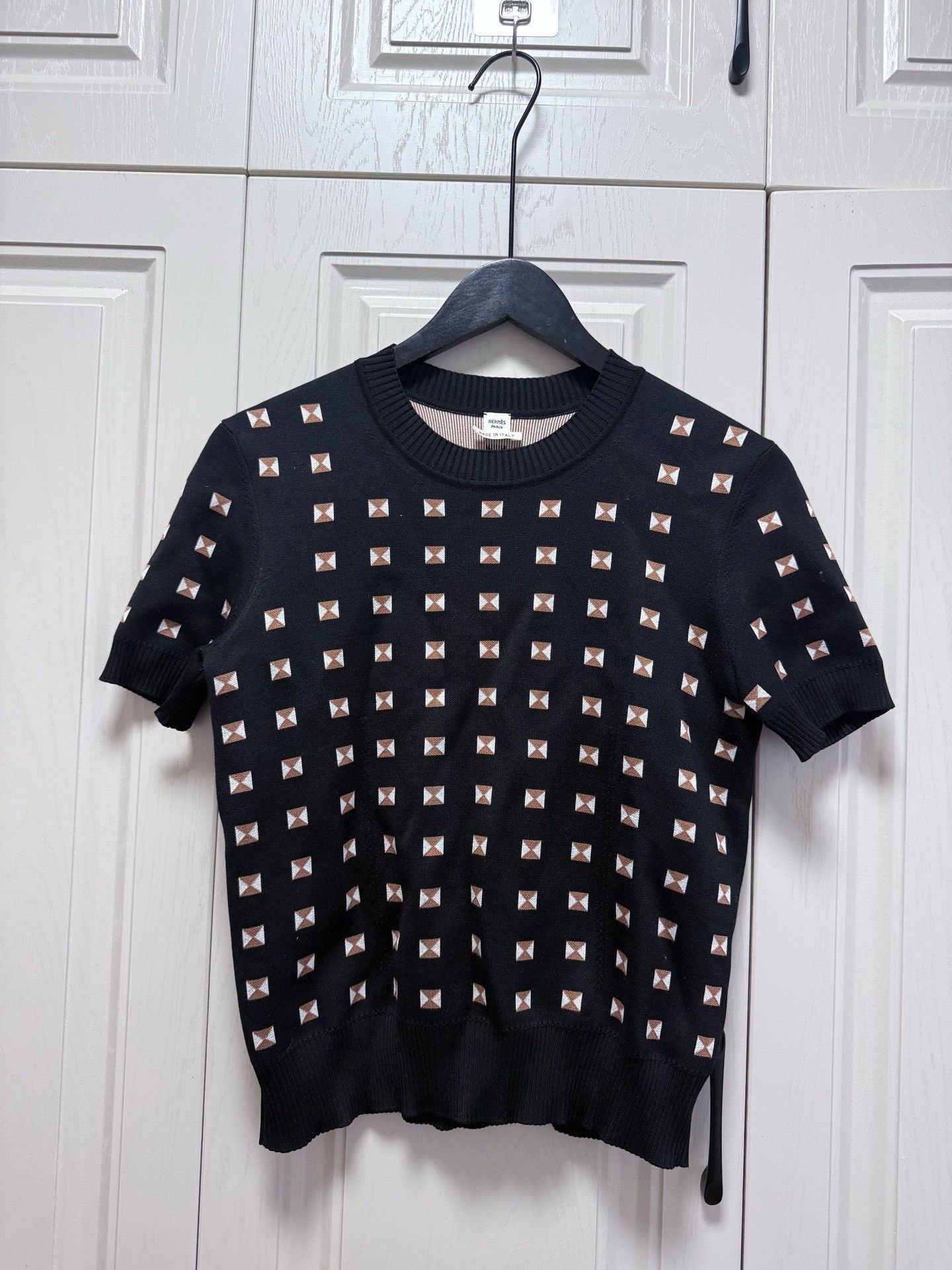Hermes Hermes Printed Knit Short-Sleeve Top Size S / US 4 / IT 40 - 1 Thumbnail
