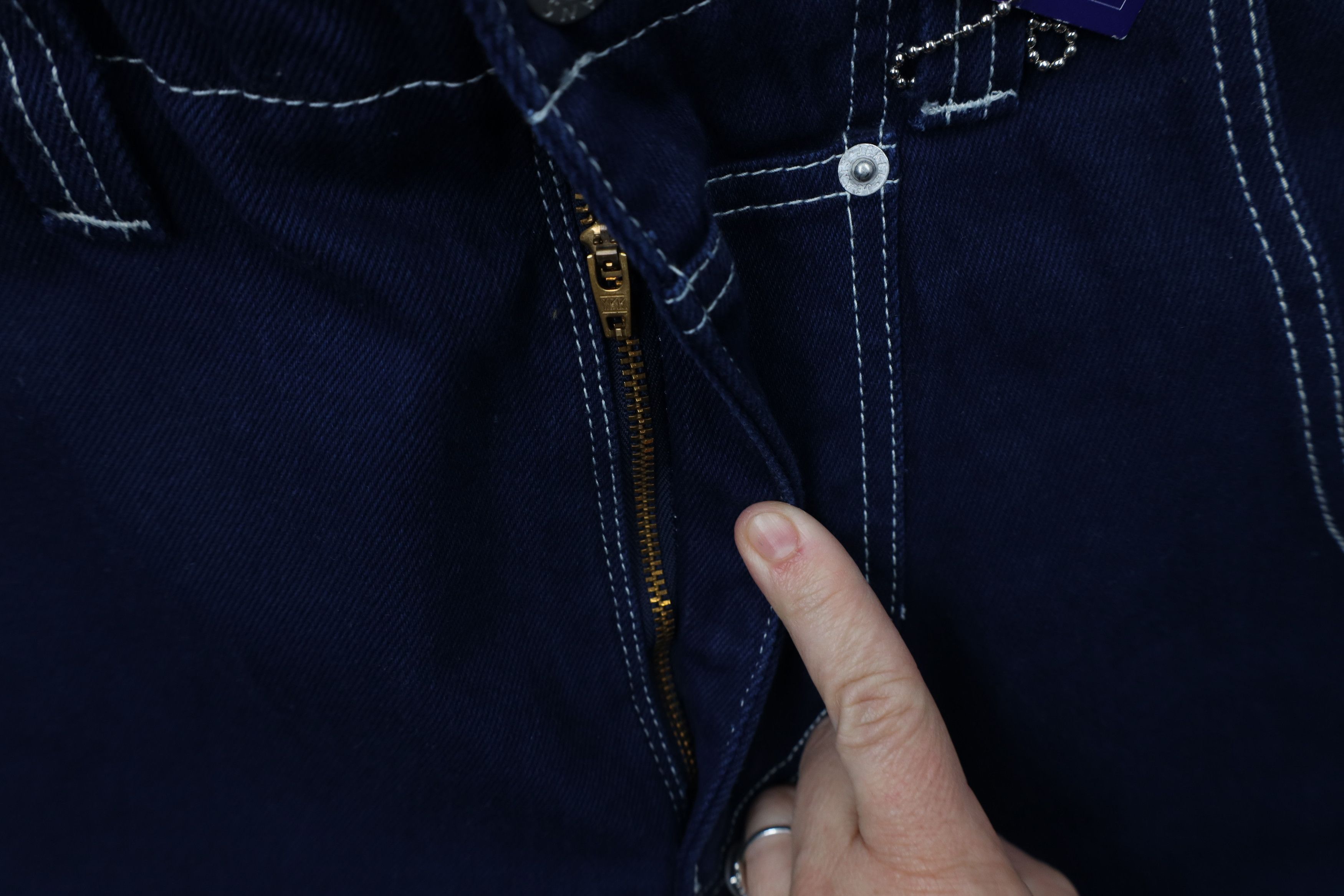 Vintage Deadstock Vintage 90s Streetwear Pocket Wide Leg Jeans Blue Size US 30 / EU 46 - 7 Thumbnail