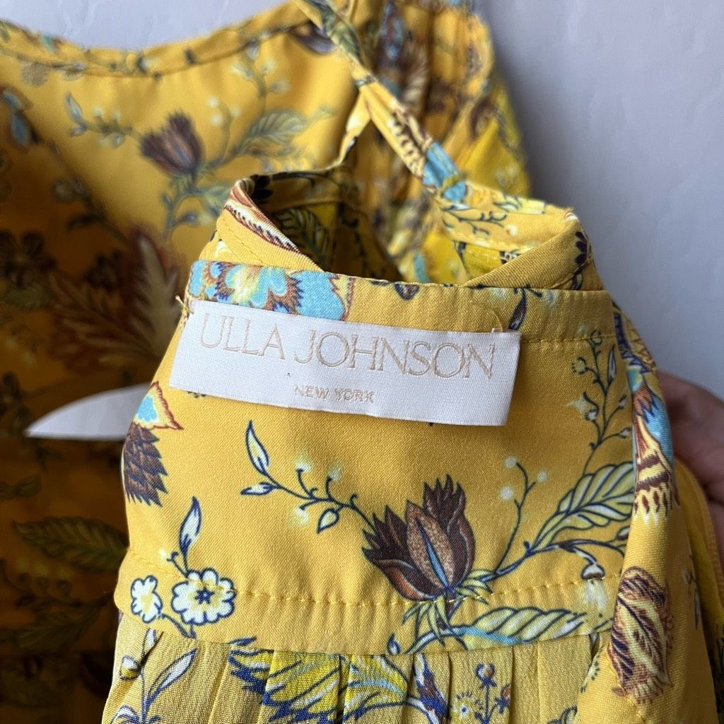 Ulla Johnson Ulla Johnson Dress Silk Floral Josanna Yellow Cut Out Midi G Size M / US 6-8 / IT 42-44 - 7 Thumbnail