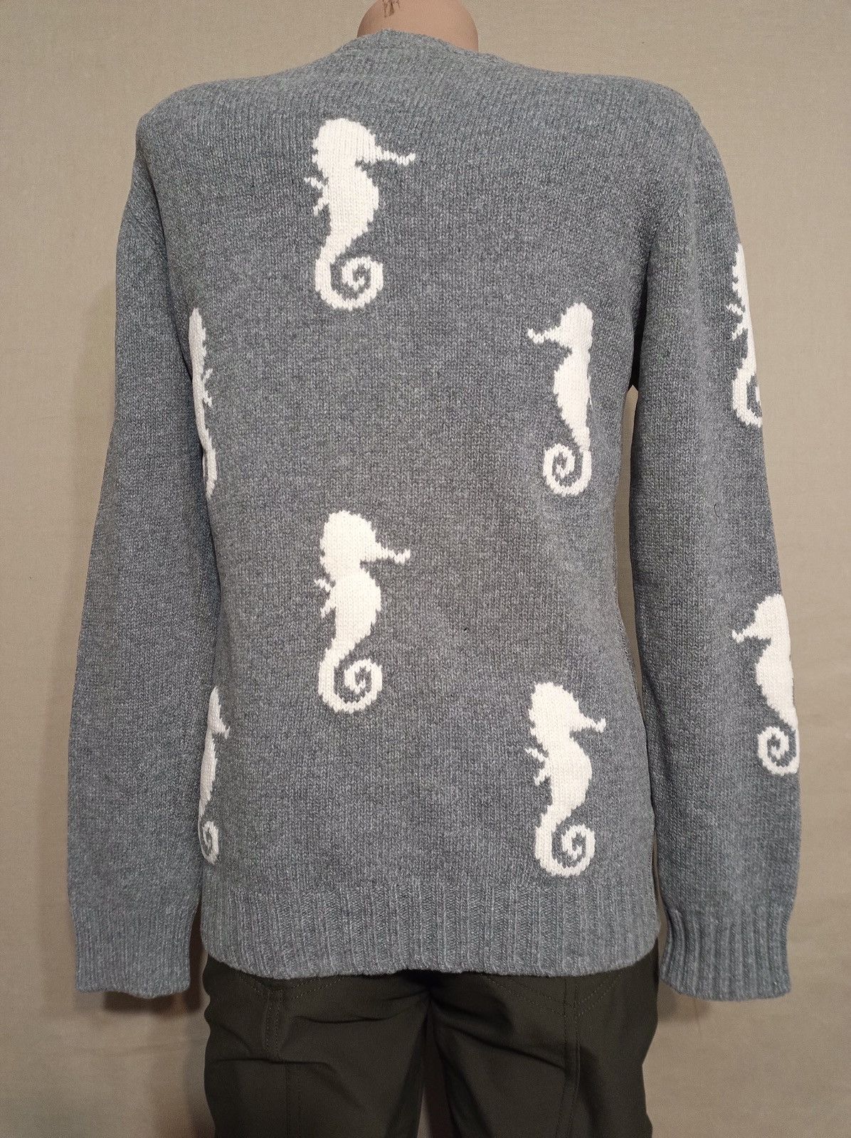 Prada PRADA Grey Seahorses Wool Cashmere Sweater Size IT 44 Size M / US 6-8 / IT 42-44 - 8 Thumbnail
