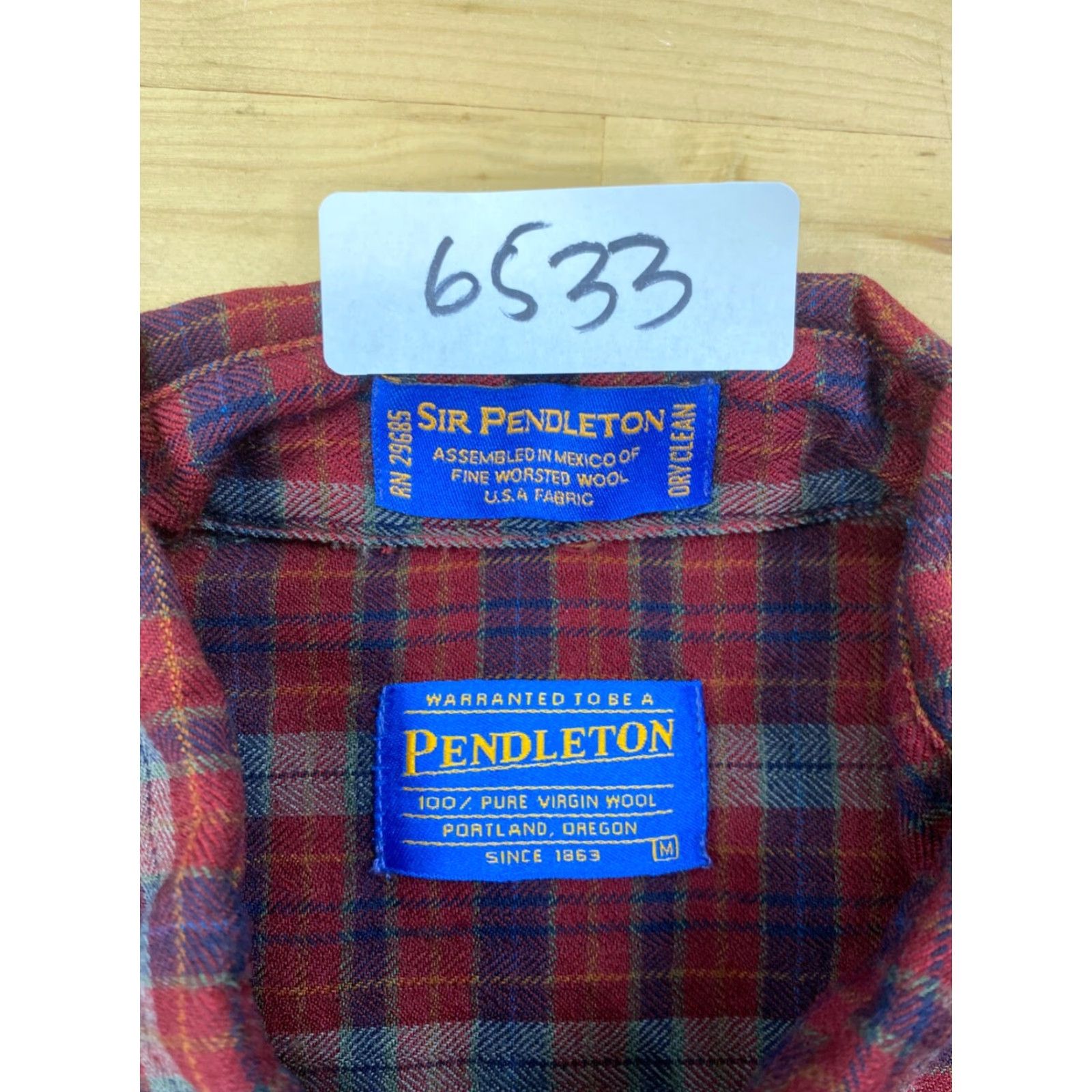 Pendleton Sir Pendleton Wool Flannel Button Up Shirt Plaid Red Long Sleeve M Mens Button-Up Wool Flannel Red Plaid Long Sleeve Size M Size US M / EU 48-50 / 2 - 3 Thumbnail