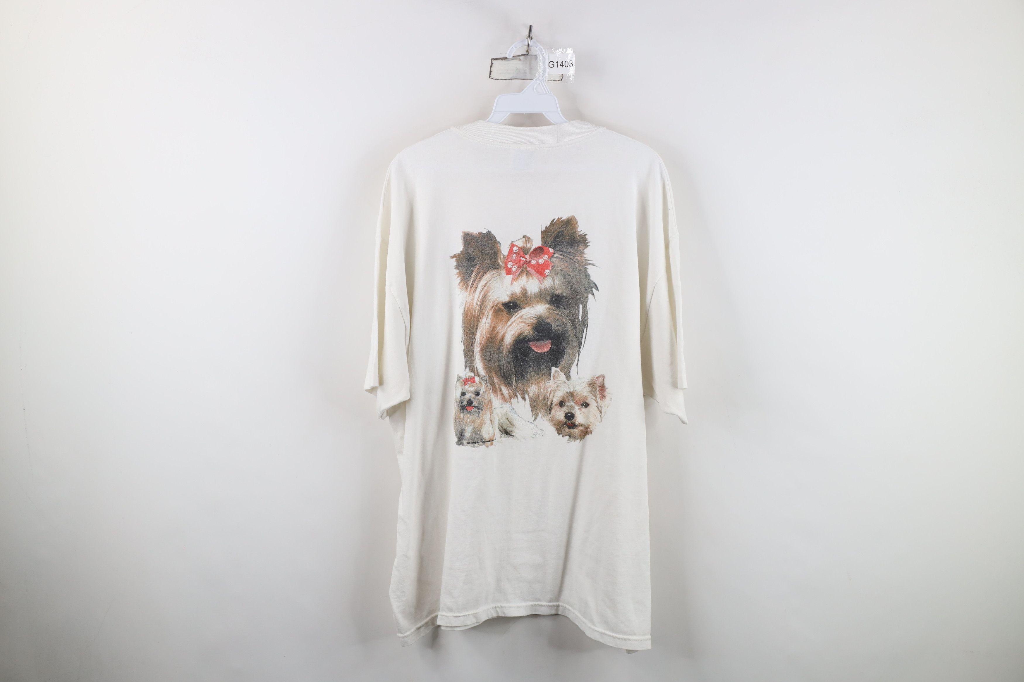 Vintage Vintage 90s Streetwear Yorkshire Terrier Yorkie Dog T-Shirt Size XL / US 12-14 / IT 48-50 - 1 Thumbnail