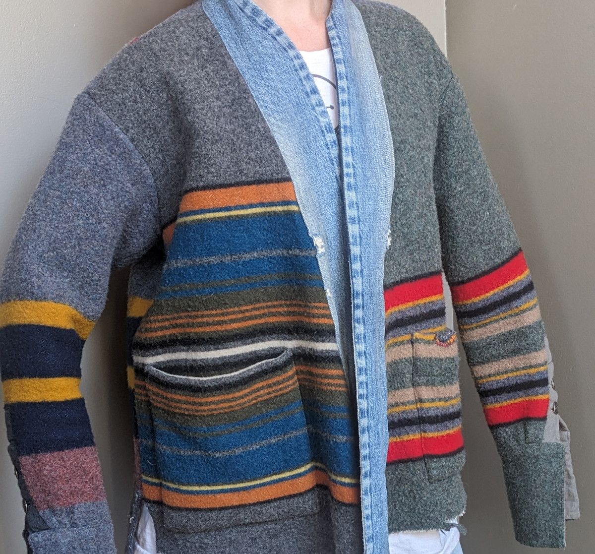 Greg Lauren Greg Lauren Mixed Blanket Kimono Size 2 | Grailed