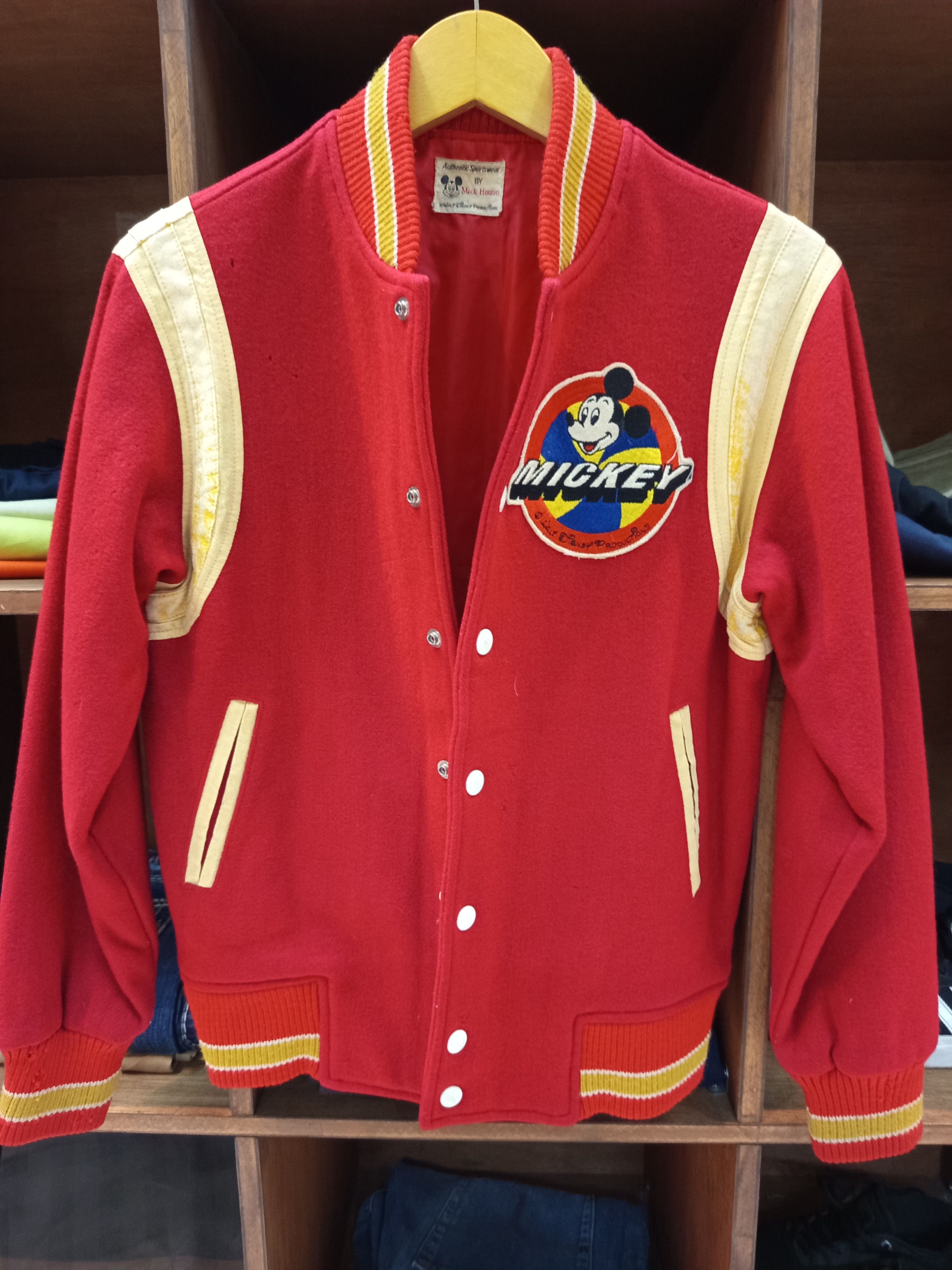 Vintage 1980s Walt Disney Productions Mickey Mouse Varsity Jacket Size US L / EU 52-54 / 3 - 5 Thumbnail