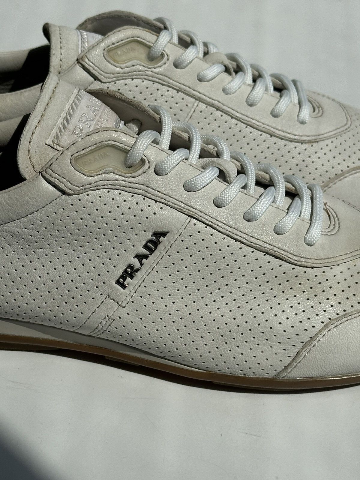 靴 archive prada leather sneaker y2k PRADA Logo Leather Sneakers sport y2k grunge archive