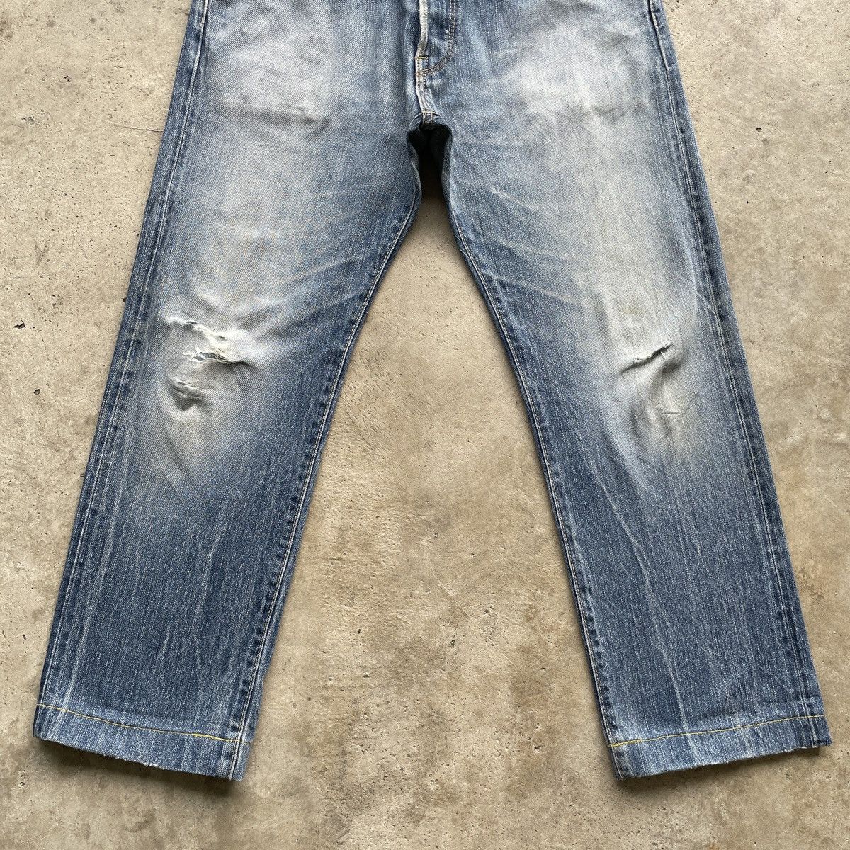 Edwin × Jean × Vintage Vintage Faded Edwin 505 Orange Tag Jeans Pants Distressed Size US 34 / EU 50 - 4 Thumbnail