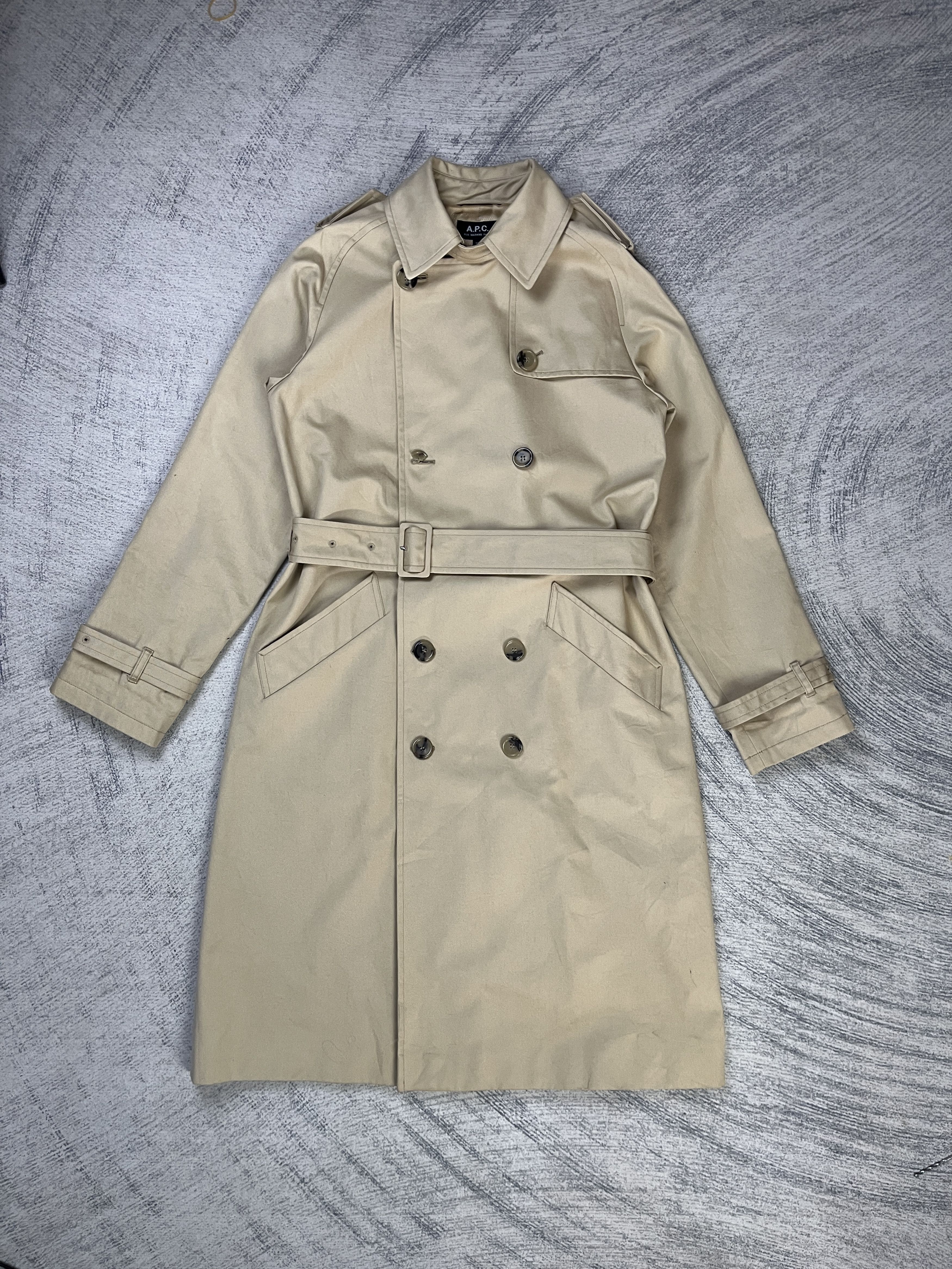 A.P.C. A.P.C Beige Trench Coat Made in Bulgaria Size US S / EU 44-46 / 1 - 3 Thumbnail
