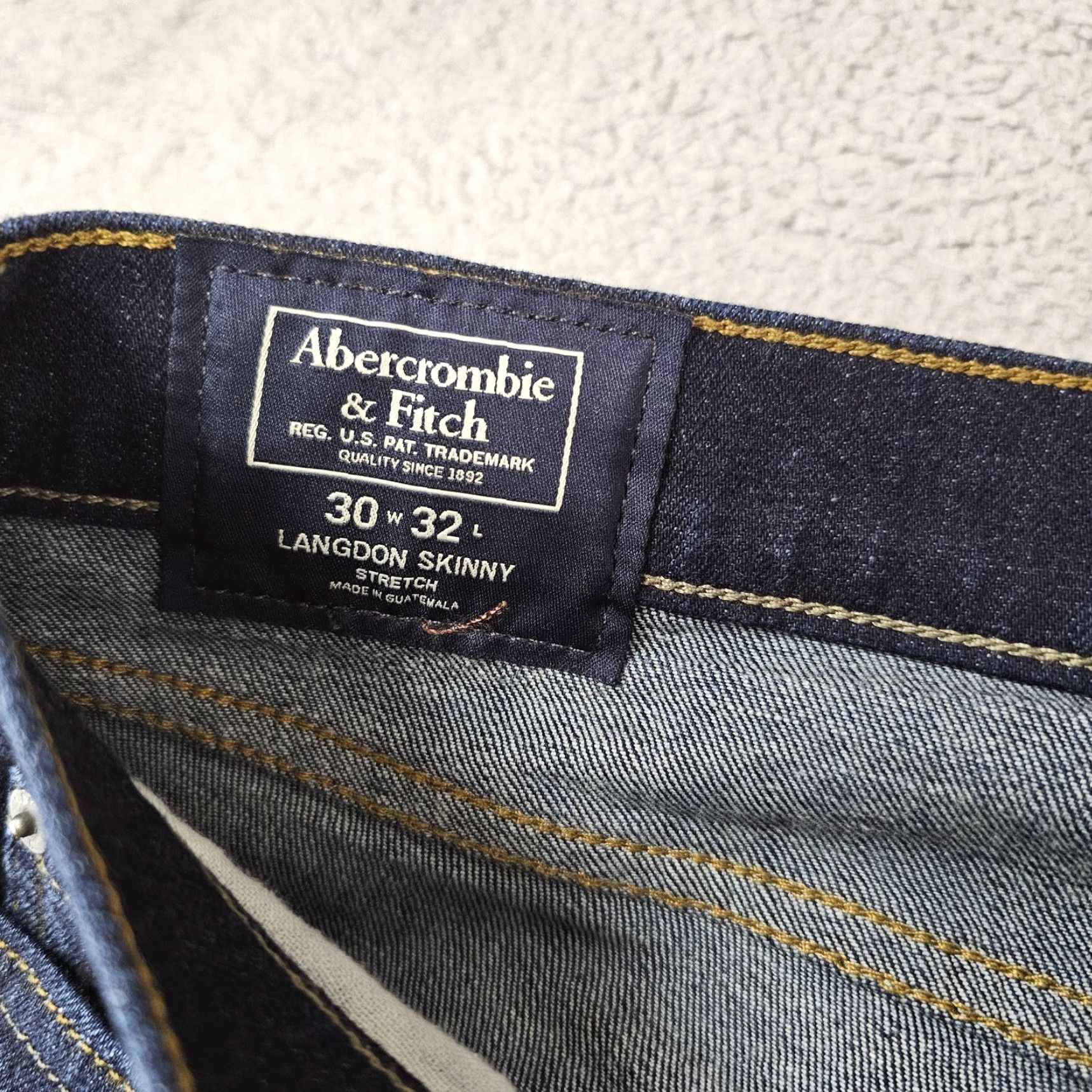 Abercrombie & Fitch Abercrombie & Fitch Langdon Skinny Jeans Mens 30x30 Dark Wash Stretch Denim Product Keywords? Size US 30 / EU 46 - 3 Thumbnail