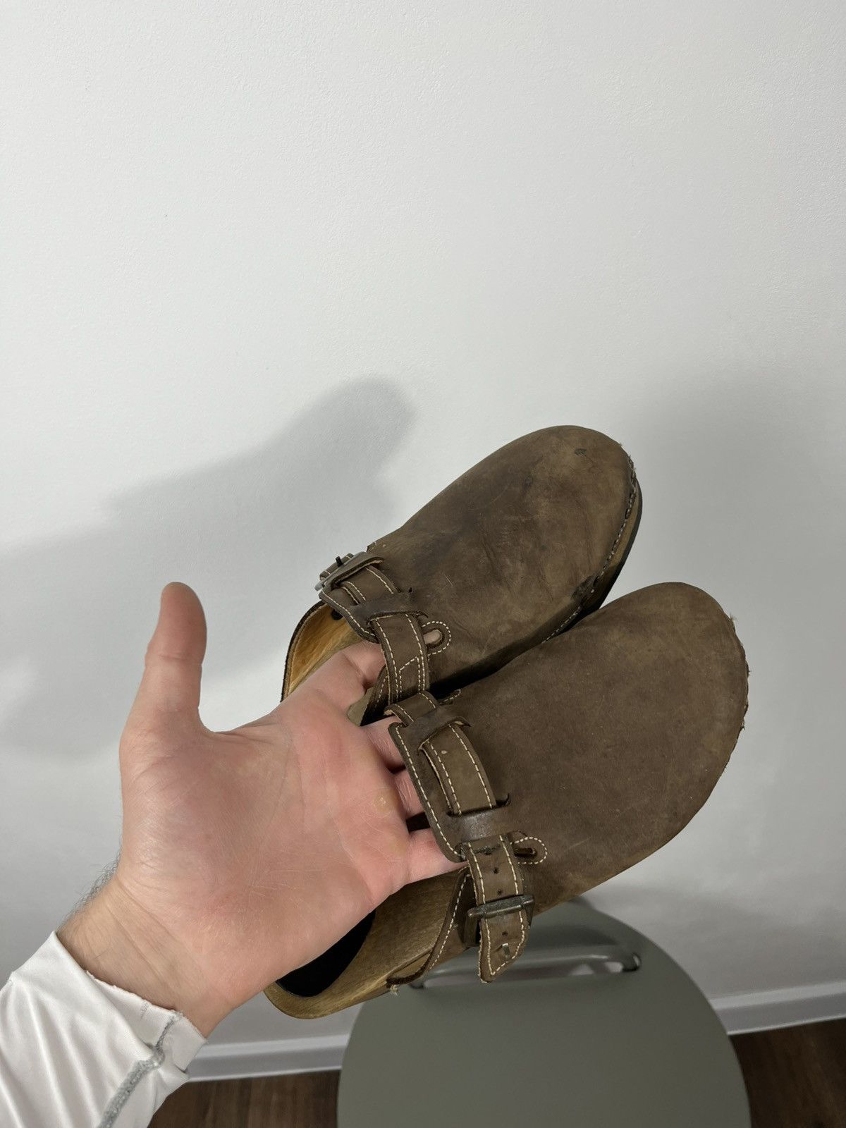 Other Leather Wooden Sole Clogs Buckle Shoes EU 42.5 US 9.5 Size US 9.5 / EU 42-43 - 14 Thumbnail
