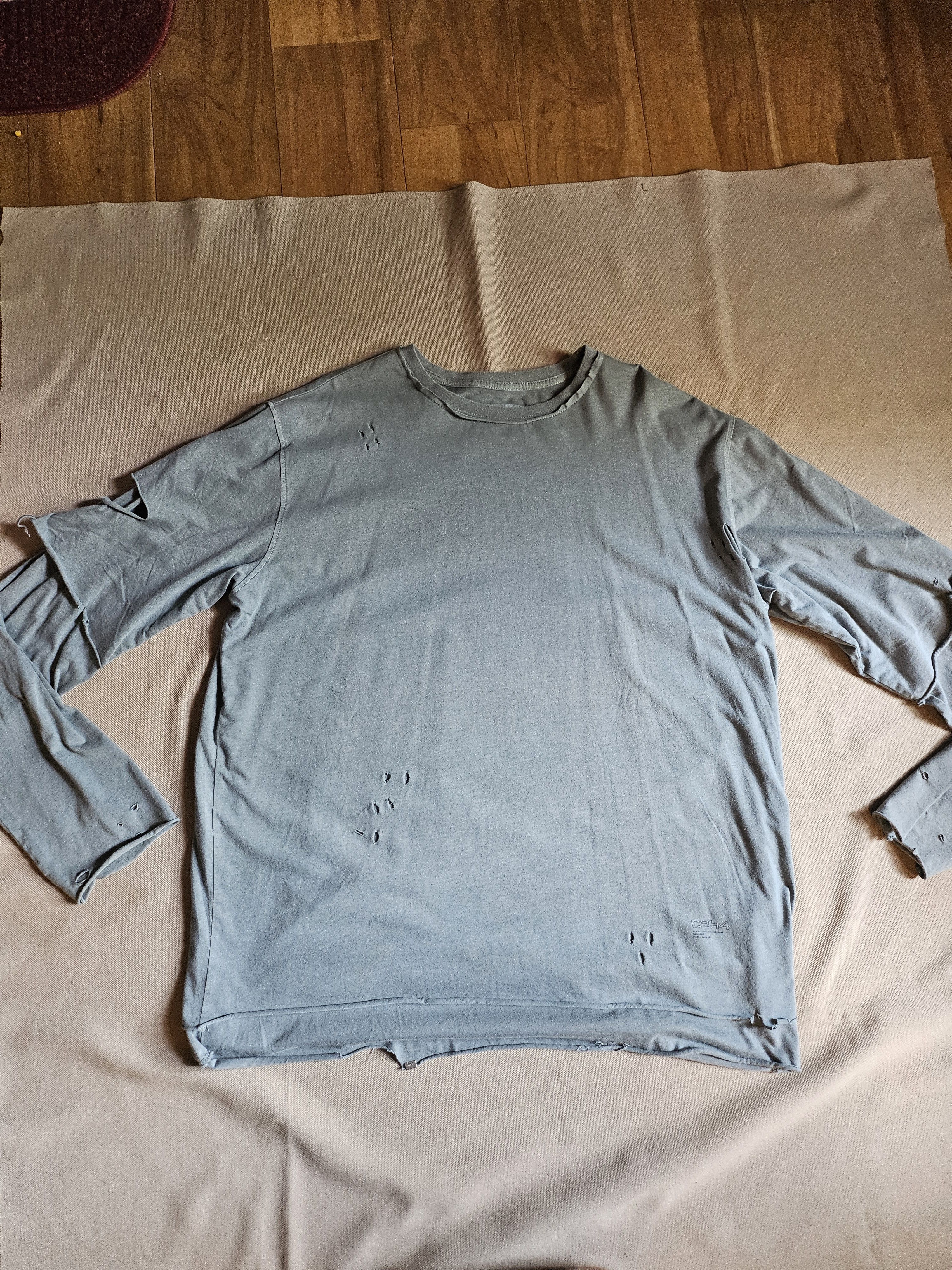 C2H4 C2H4 Layered Long Sleeve Distressed Shirt Size US XL / EU 56 / 4 - 1 Thumbnail