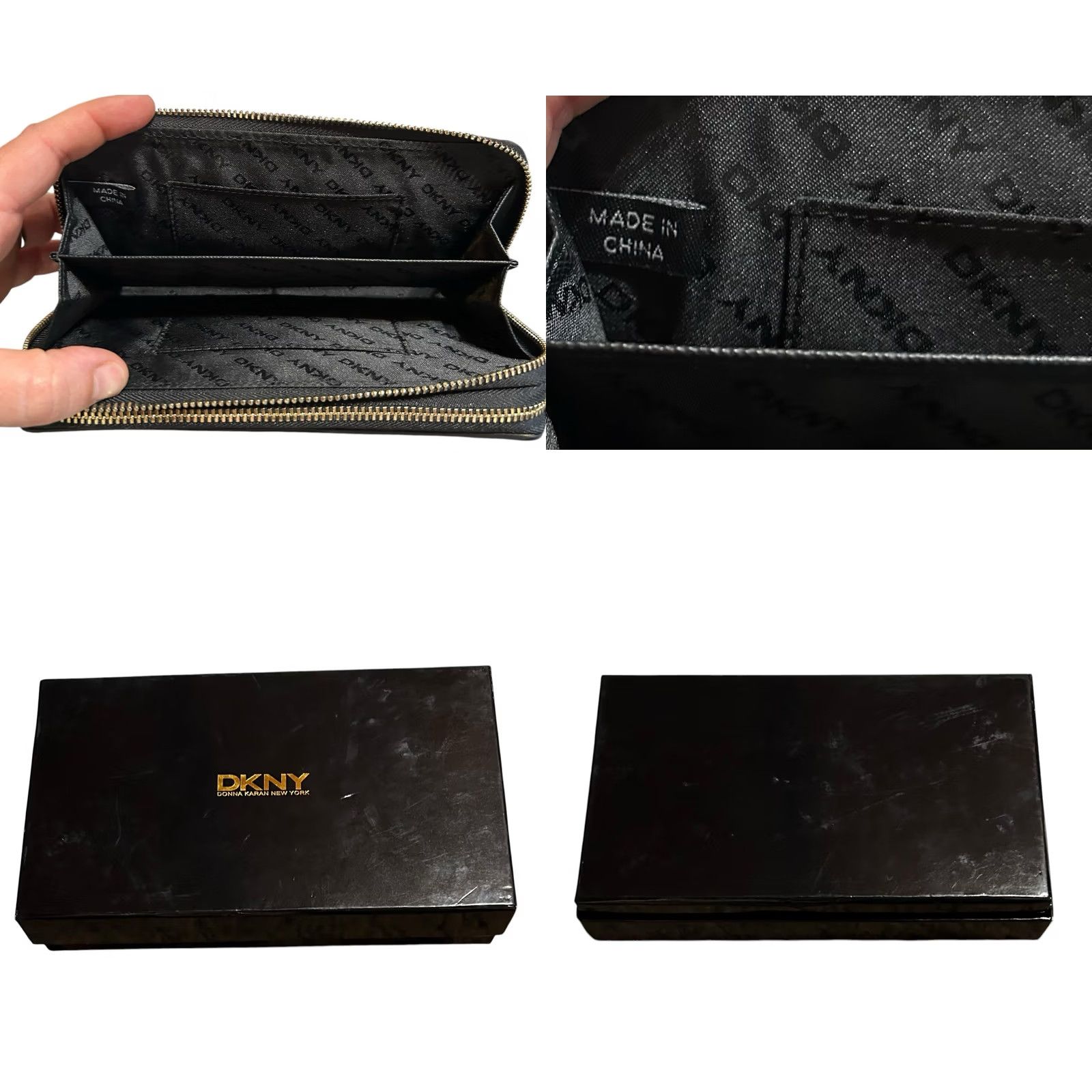 DKNY DKNY WALLET SHINY LEATHER WRISTLET BLACK WOMEN'S ONE SIZE Size ONE SIZE - 10 Thumbnail