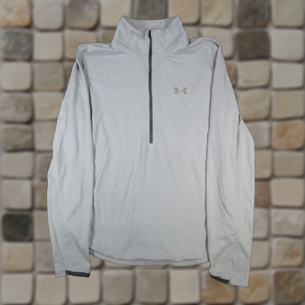 Under Armour Under Armour Sweater Mens M Gray Heatgear Half Zip Mock Neck Pullover Shirt - Mens Size US M / EU 48-50 / 2 - 1 Thumbnail