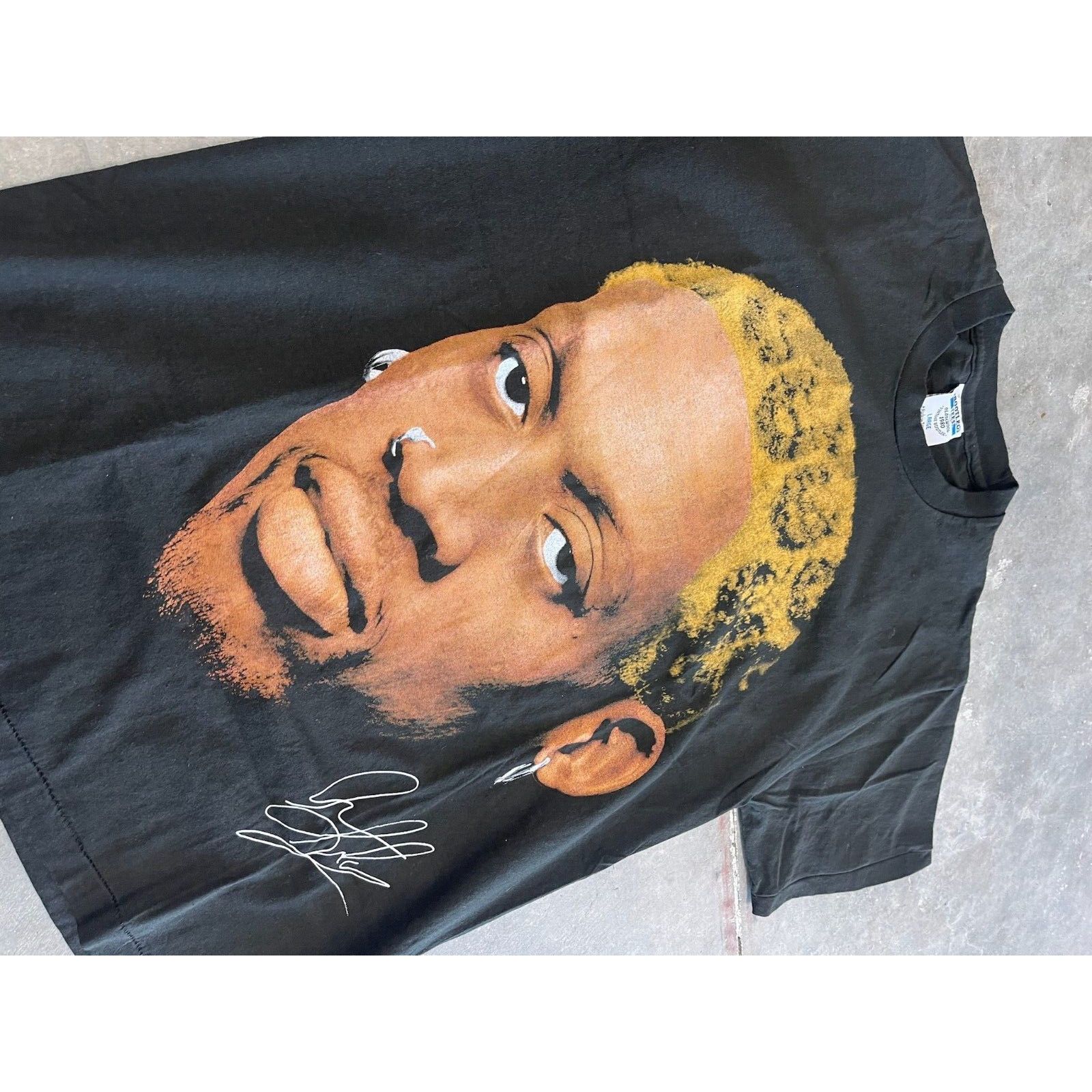 Other VTG BOOTLEG TEES DENNIS RODMAN SIGNATURE T-SHIRT 90S BLACK S Size US L / EU 52-54 / 3 - 5 Thumbnail