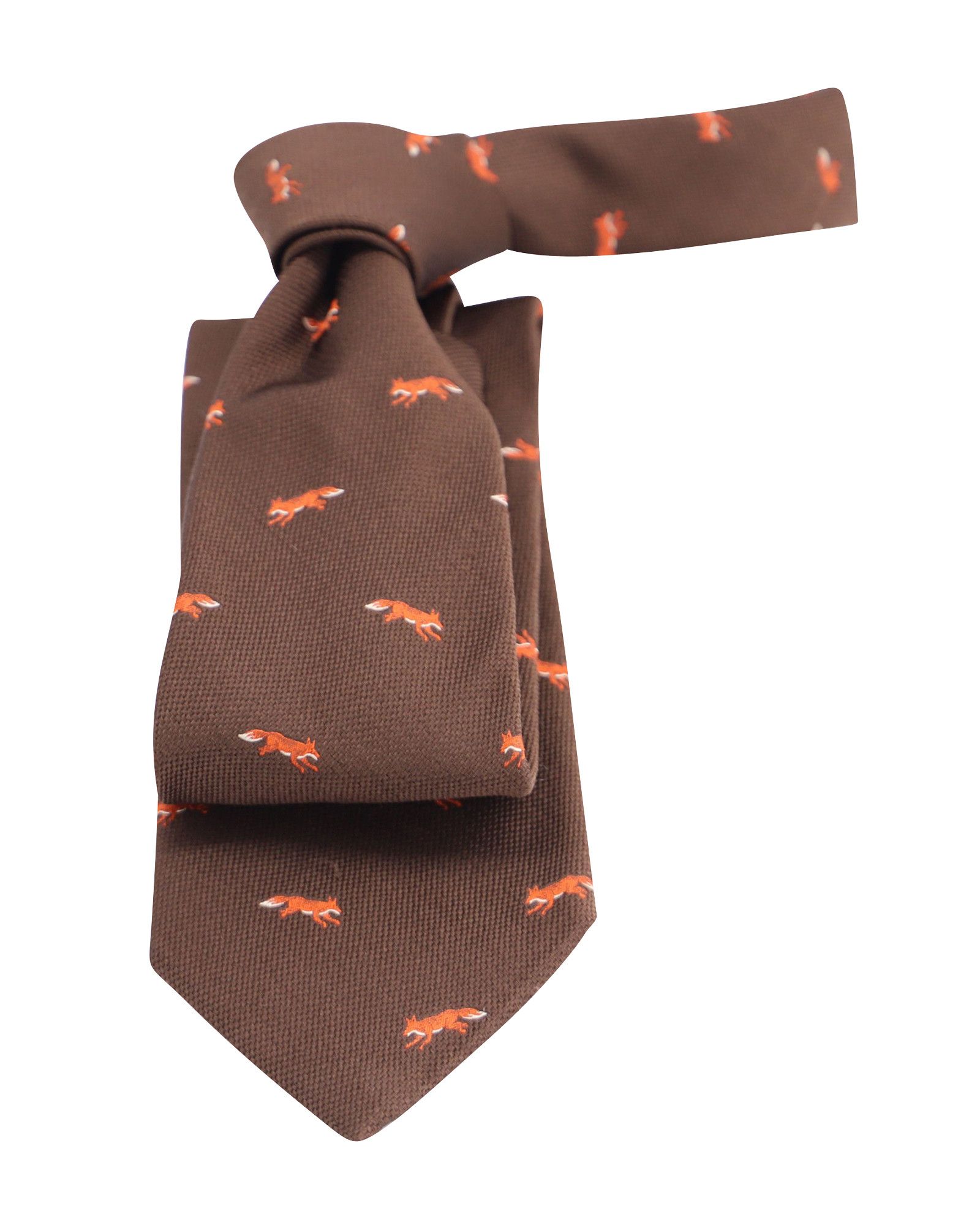 Ermenegildo Zegna Ermenegildo Zegna Fox Tie in Brown Silk Size ONE SIZE - 1 Thumbnail