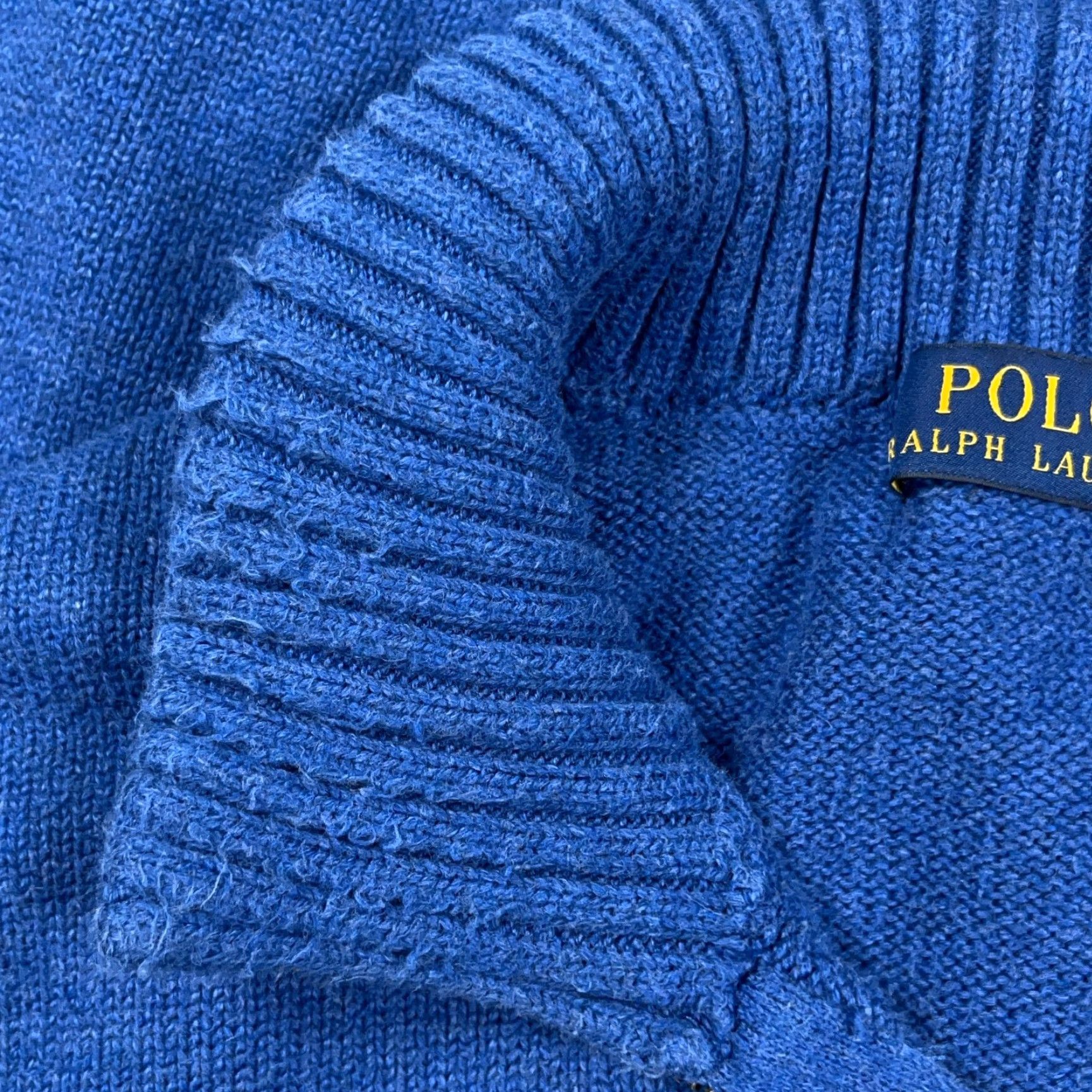 Polo Ralph Lauren Polo Ralph Lauren Sweater Men XXL Blue Pullover Heavy Knit Quarter Zip Ribbed Size US XXL / EU 58 / 5 - 6 Thumbnail