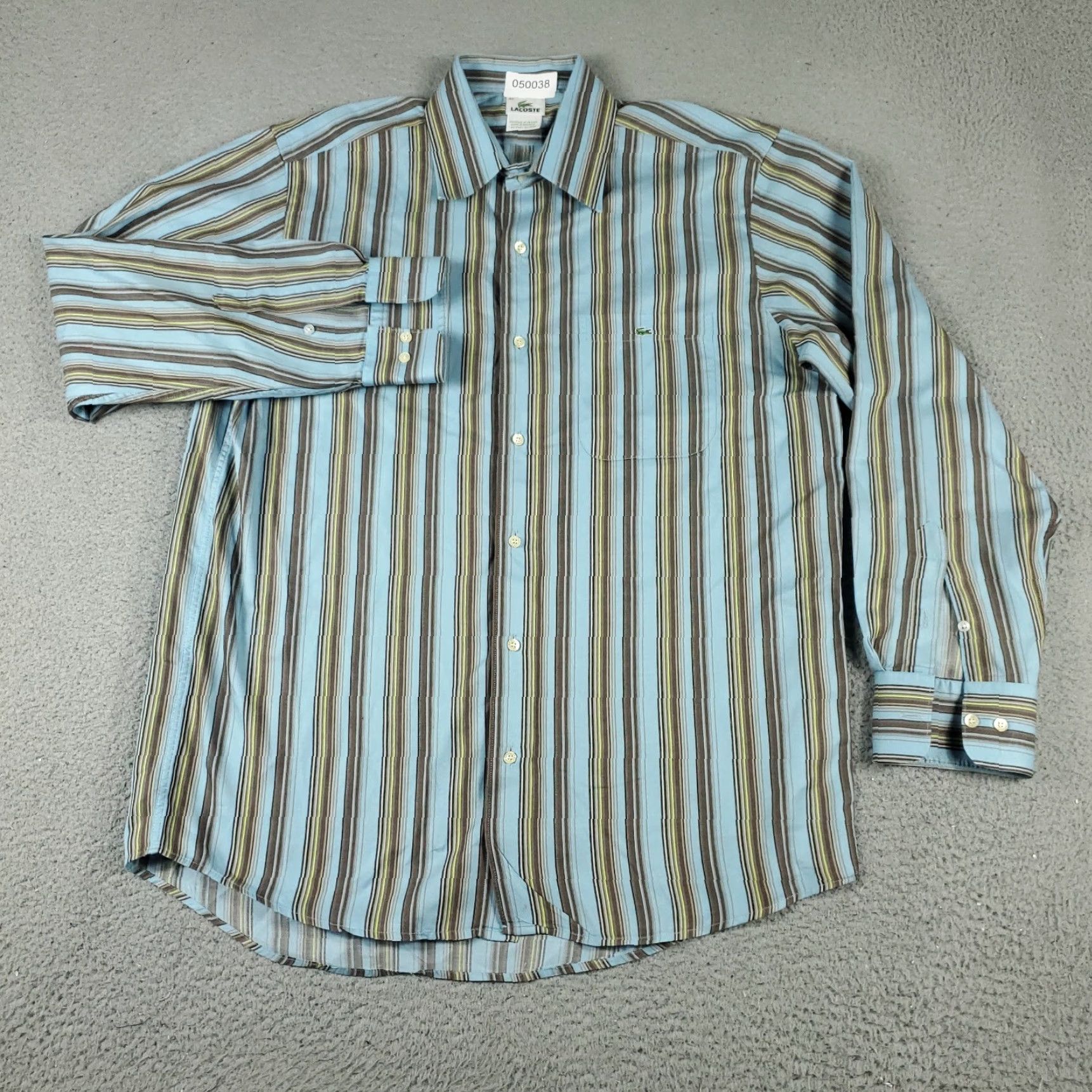 Lacoste Lacoste Button-Up Shirt Mens Size 42 Blue Striped Long Sleeve Casual Size US XL / EU 56 / 4 - 3 Thumbnail