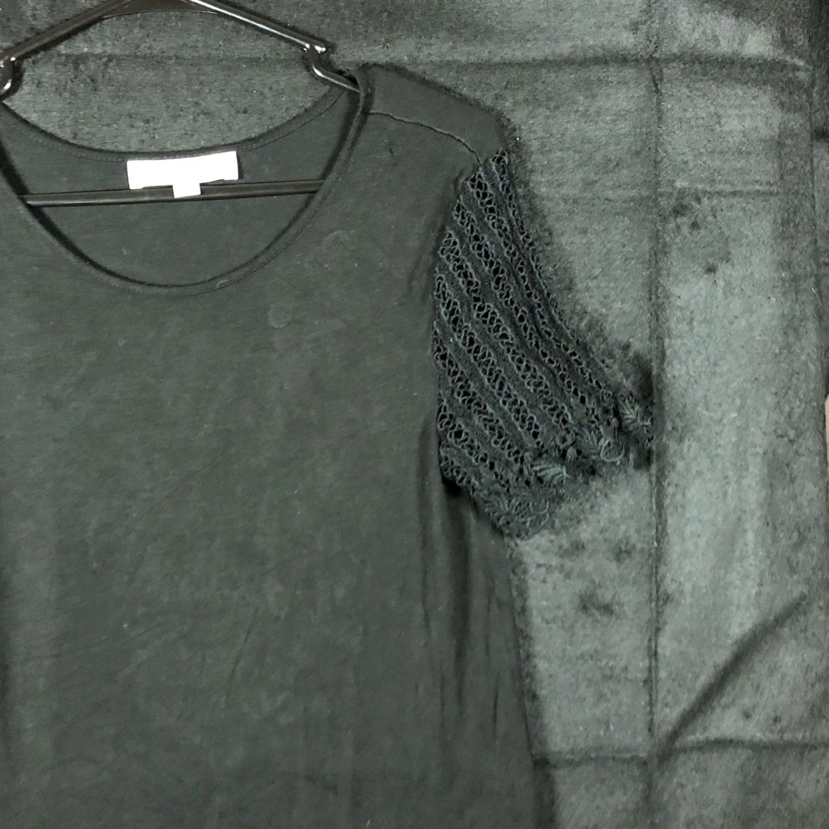 Loft LOFT Womens Shirt Black Crochet Short Sleeve Scoop Neck Stretch Small Shirt Size S / US 4 / IT 40 - 5 Thumbnail
