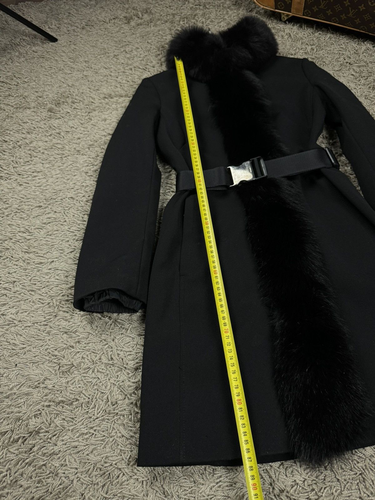 Prada Nylon coat blue fox fur Prada original rare luxury item Size S / US 4 / IT 40 - 10 Thumbnail