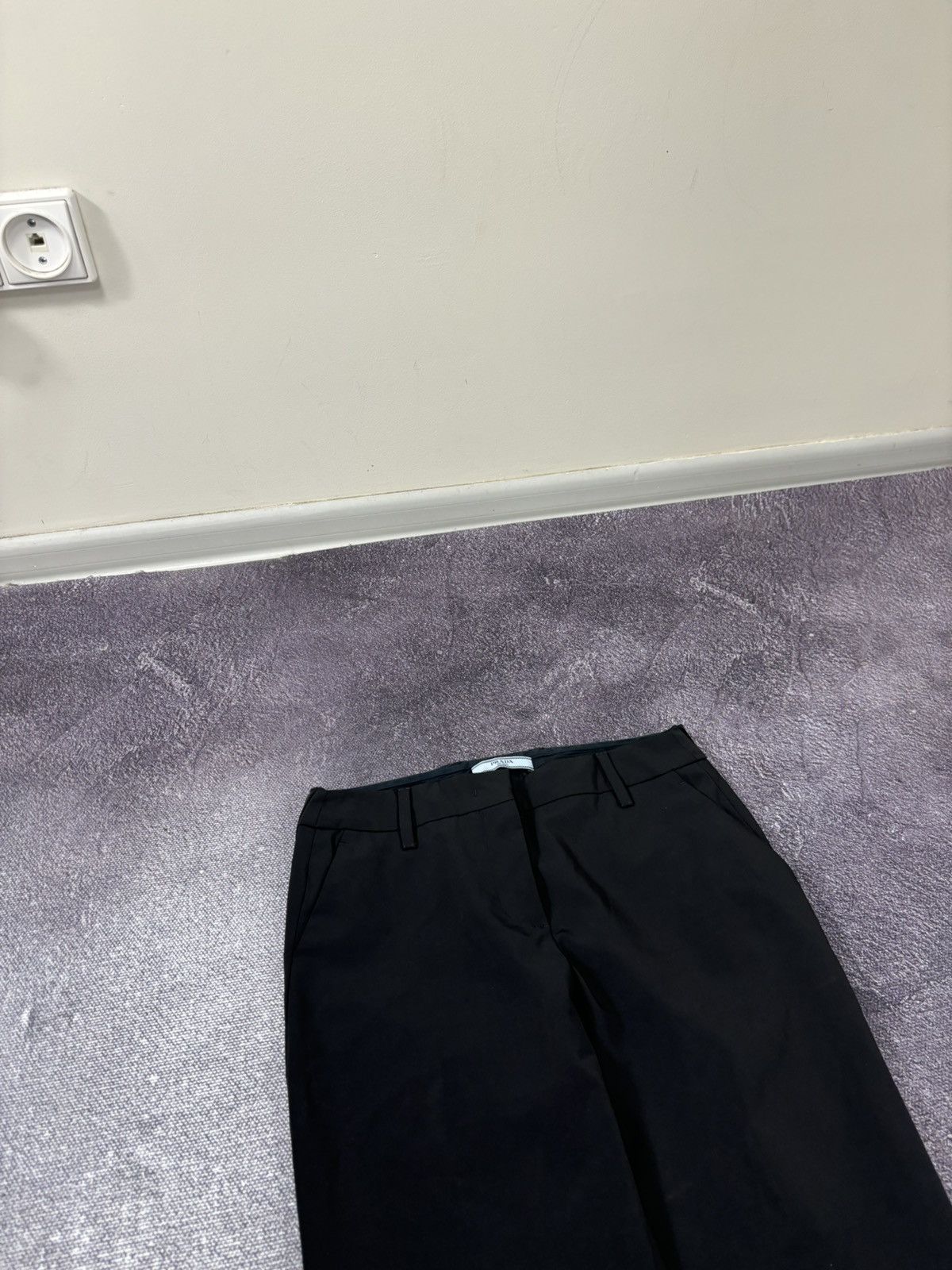 Prada Prada Women’s Black Tab Tailored Luxury Wool Blend Pants Size 28" / US 6 / IT 42 - 6 Thumbnail