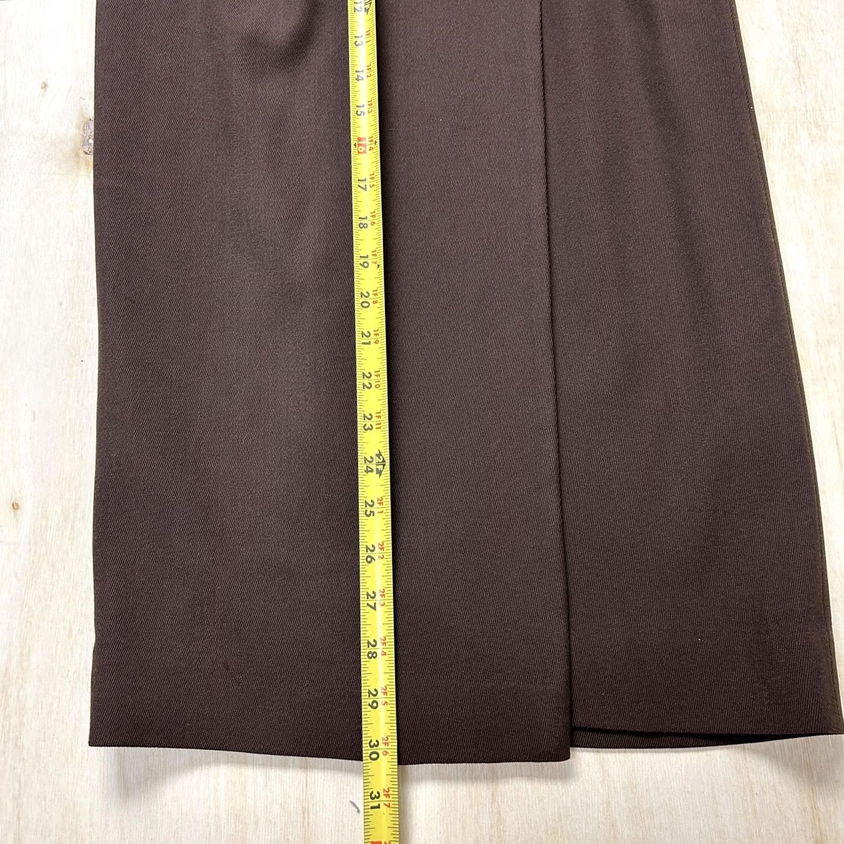 Vintage VINTAGE Worth Skirt Womens 4 Petite Brown Wrap Midi Wool Blend Buckle Office Bodied by Stitching? Size 27" / US 4 / IT 40 - 6 Thumbnail