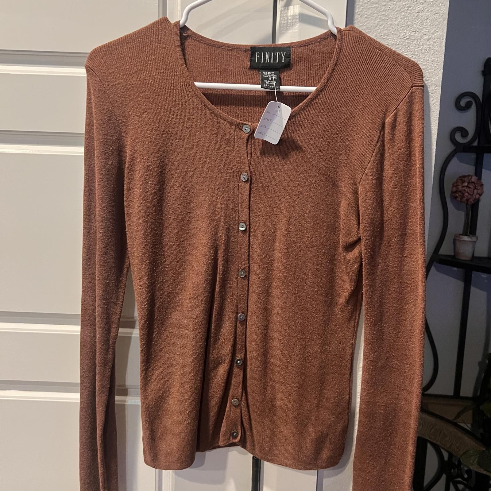 Other Finity Brown Rayon Blend Women's Cardigan Sweater Size Small Size S / US 4 / IT 40 - 1 Thumbnail