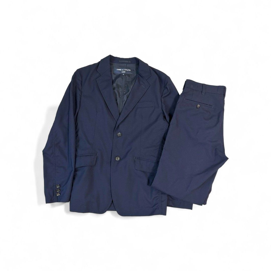Comme des Garcons Comme Des Garcons - S AW16 Navy Poly Shrink Suit Set Wool Size 40S - 1 Thumbnail
