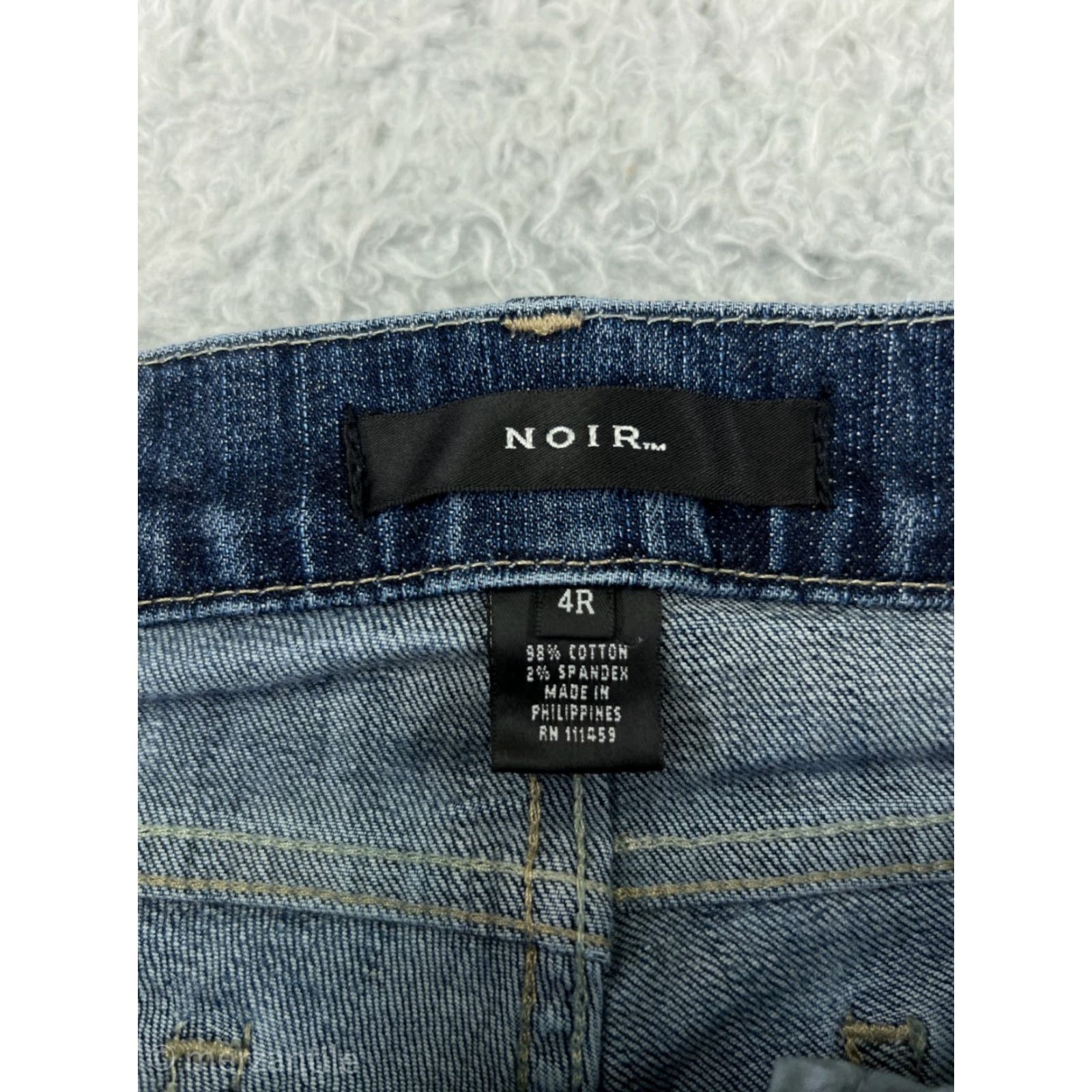 Vintage NOIR Jeans Womens 4 Bootcut Denim Blue Floral 30 in Inseam 5-Pocket Cotton Blend Regular Stretch Spring Summer Womens Jeans Size 27" / US 4 / IT 40 - 4 Thumbnail