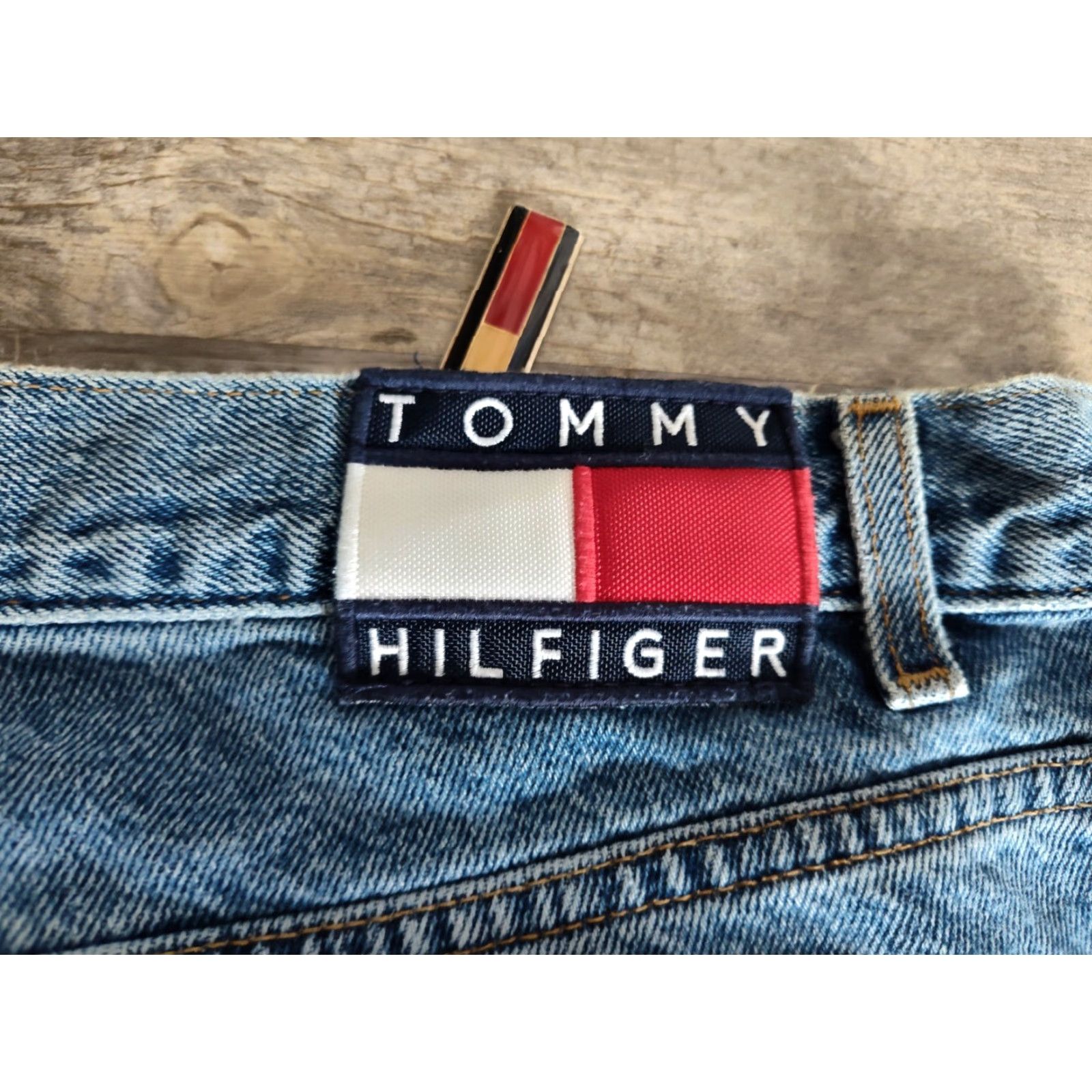 Tommy Hilfiger Vintage Tommy Hilfiger Denim Jeans Men 42x32 Wide Leg Flag Logo 90s Y2K Blue Size US 42 / EU 58 - 5 Thumbnail