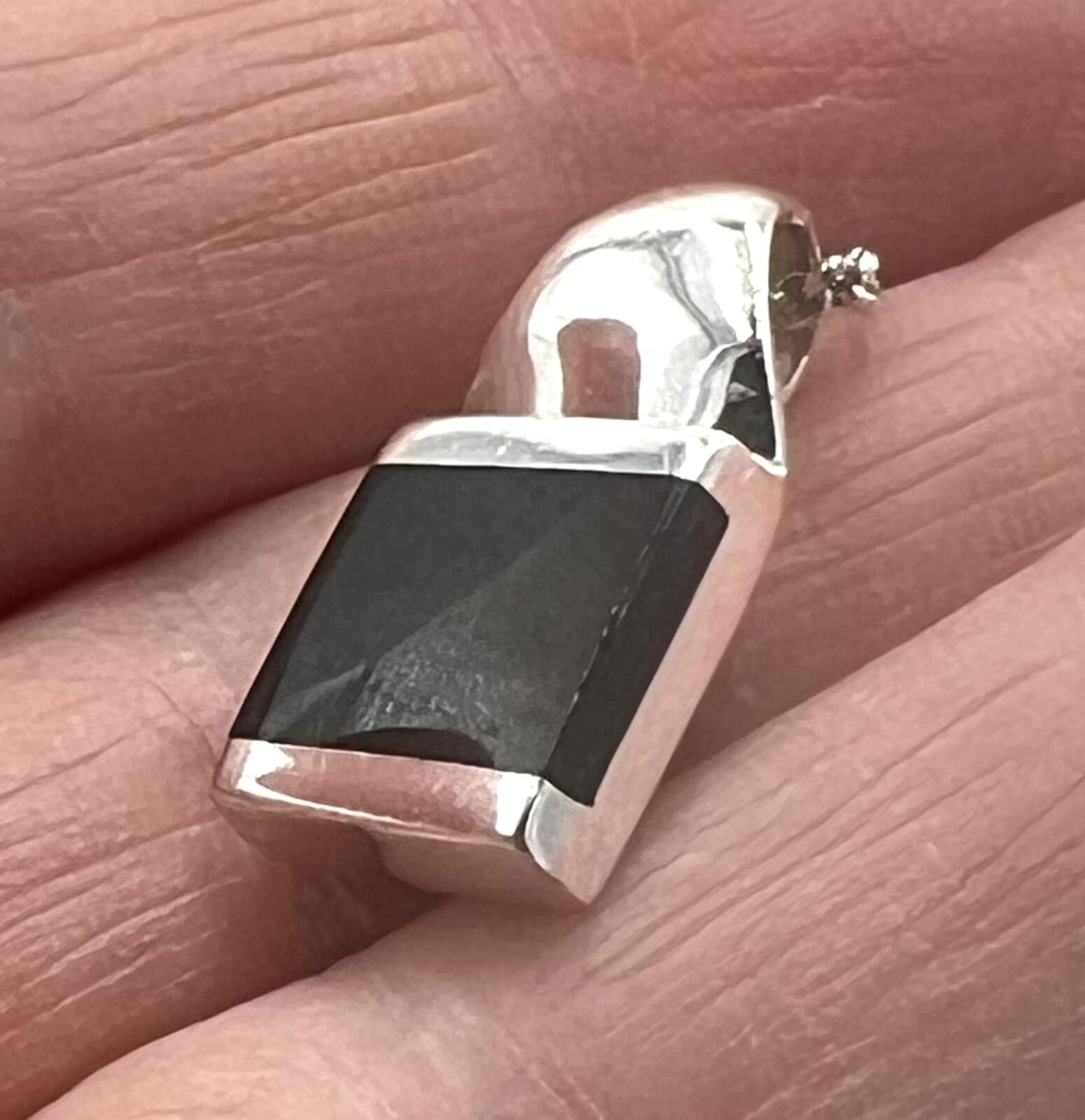 Other Sterling Silver and Onyx Geometric Chain Necklace & Pendant Size ONE SIZE - 3 Thumbnail