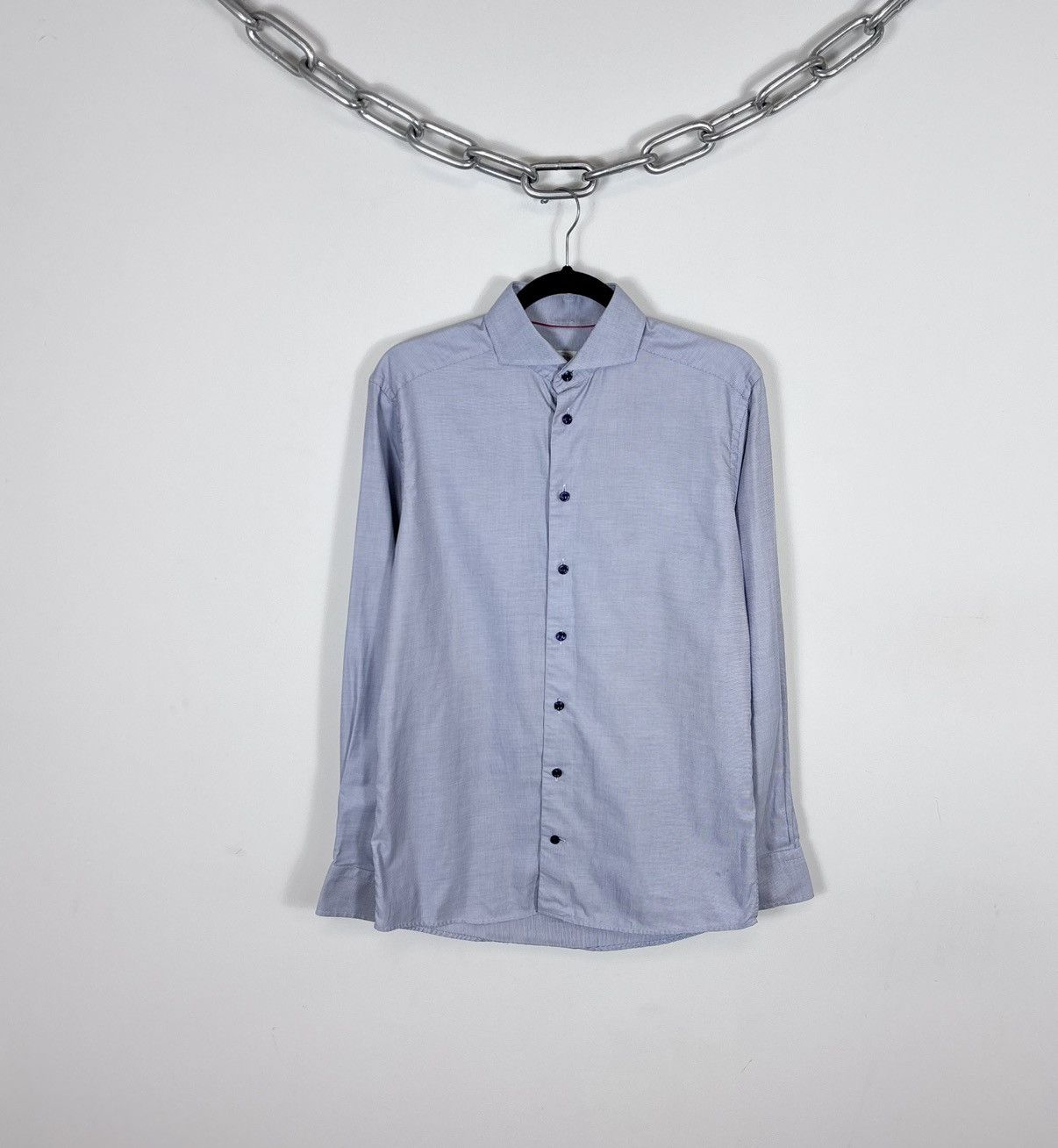 Eton Eton Men’s Slim Fit Light Blue Button Up Dress Shirt Size US M / EU 48-50 / 2 - 1 Thumbnail