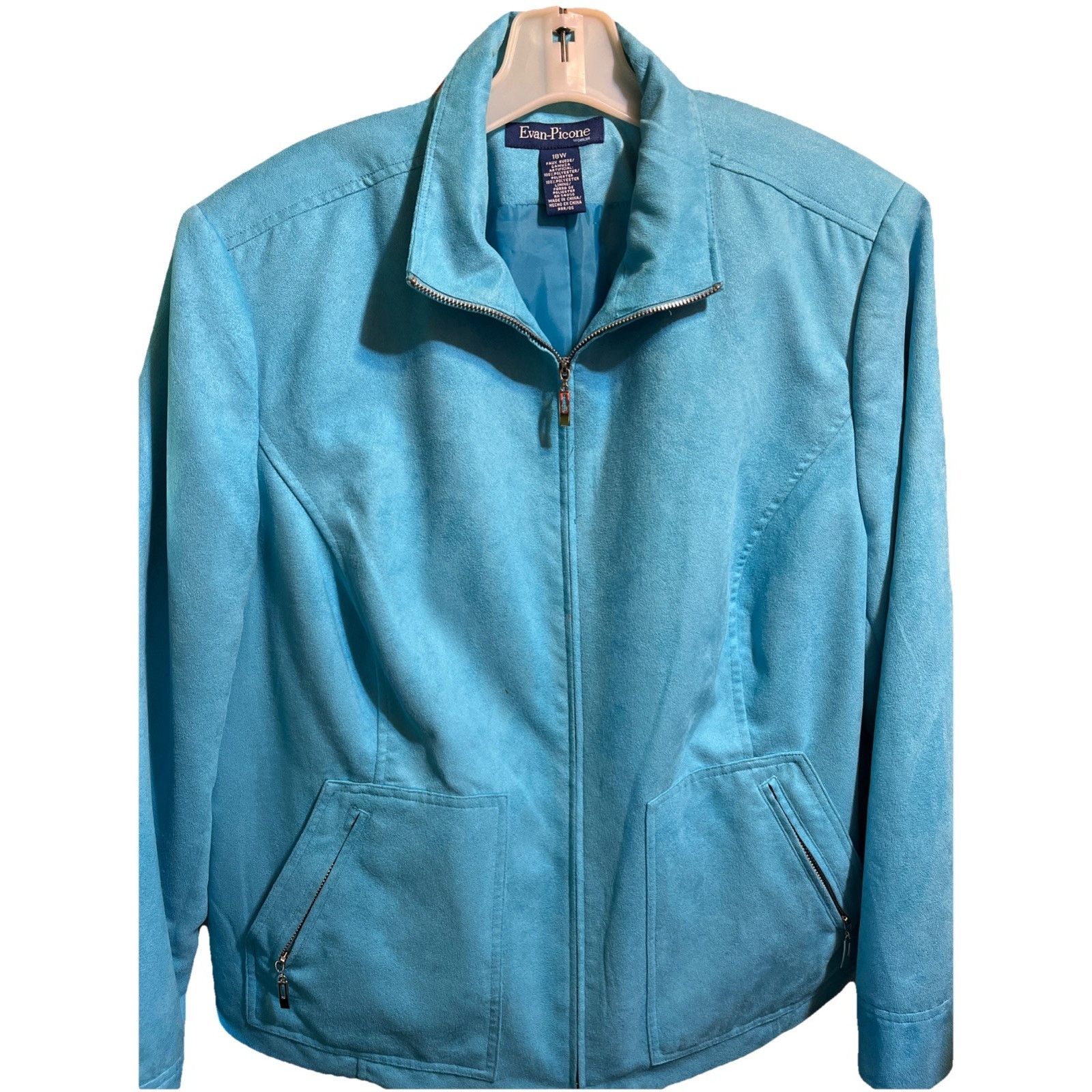 Evan Picone Evan Picone WOMEN’s Size 18 Full Zip Faux Suede Blue Jacket Size XXL / US 16-18 / IT 52-54 - 1 Thumbnail