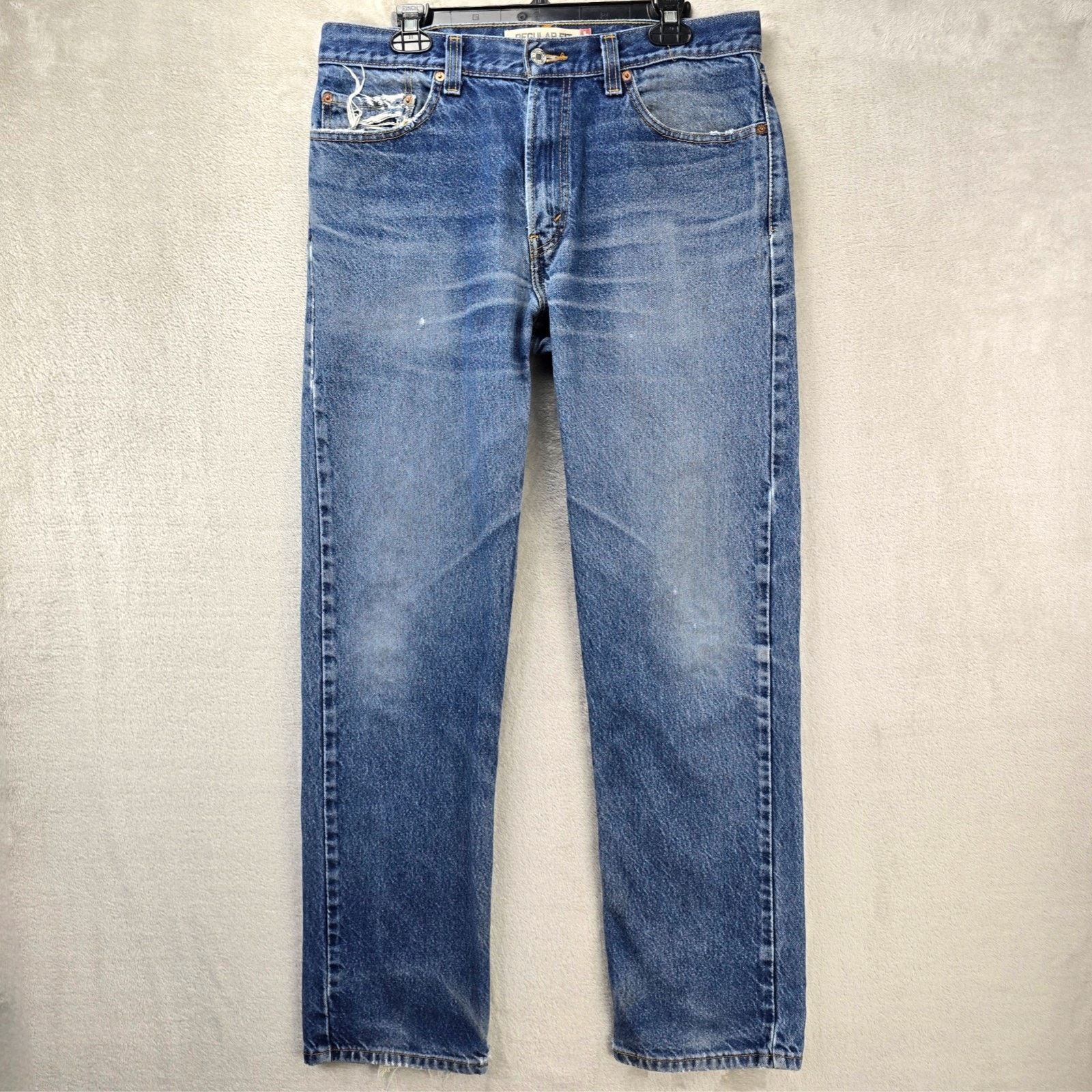 Levi's Vintage Levis 505 Jeans Mens 34x32 Blue Distressed Faded Y2K Size US 34 / EU 50 - 1 Thumbnail