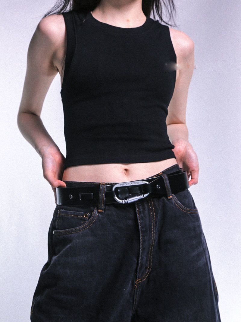 Designer × Vintage PU Leather Carabiner Belt Size ONE SIZE - 2 Thumbnail
