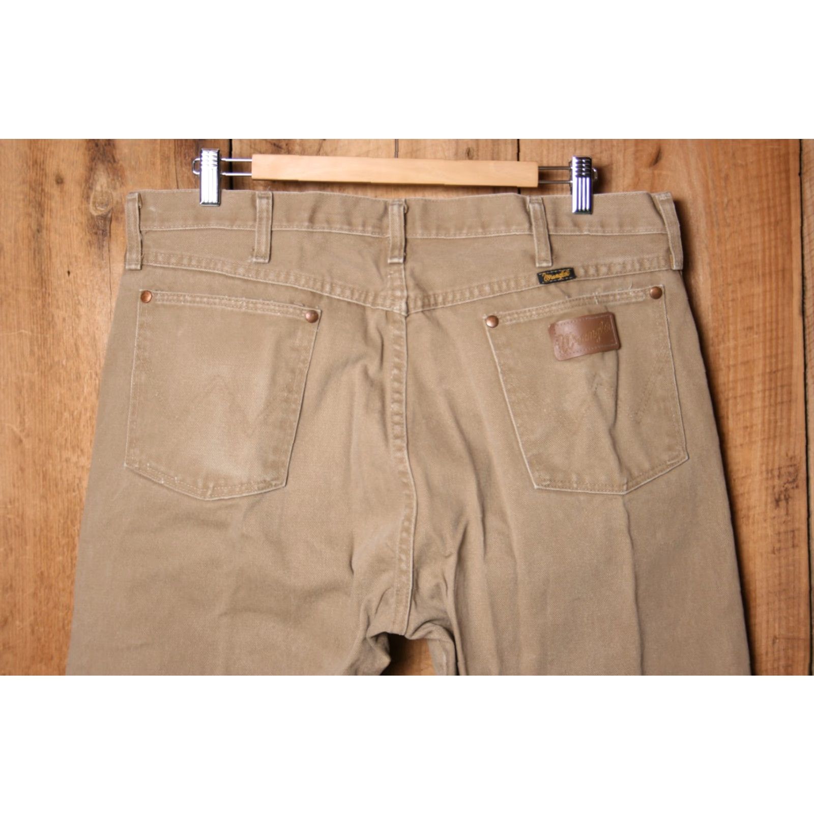 Wrangler VINTAGE Wrangler Jeans Tag 38x32 Tan 36x32 USA Made Denim Straight Mens Jeans Size US 35 - 4 Thumbnail