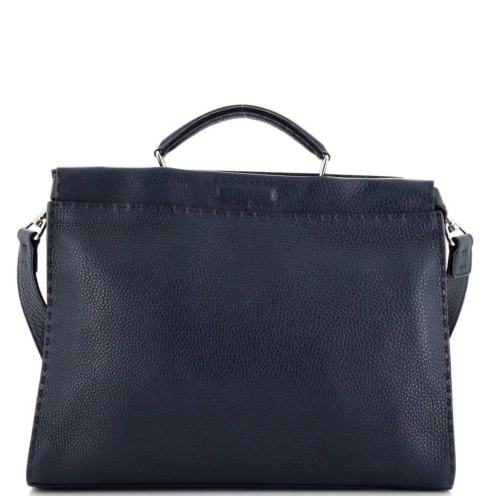 image of Fendi Monster Selleria Peekaboo Fit Bag Leather Regular in Blue, Women's