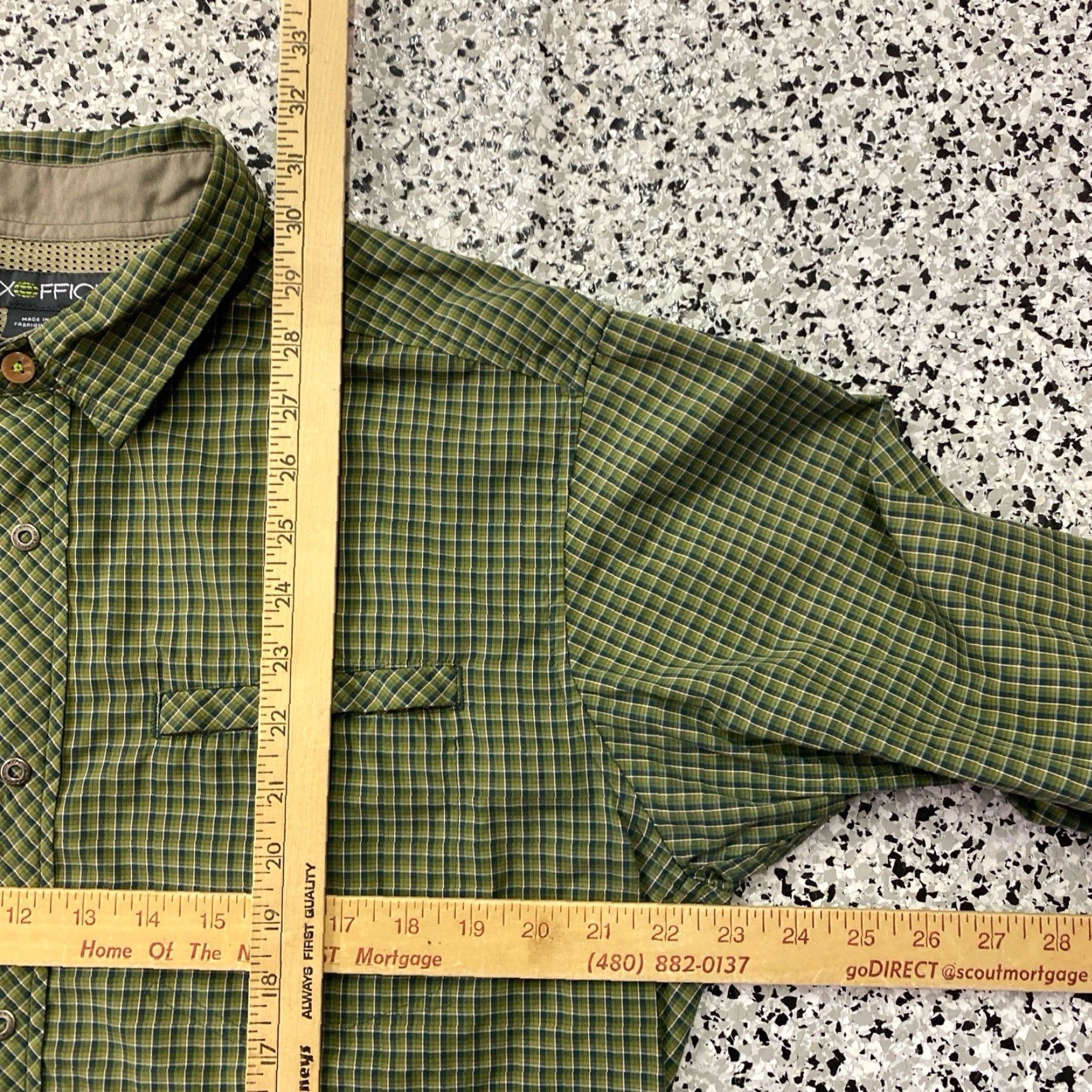 ExOfficio ExOfficio Shirt Mens Large Green Plaid Flannel Outdoor Lightweight Vented Button-Up Casual Travel Workwear Size US L / EU 52-54 / 3 - 4 Thumbnail