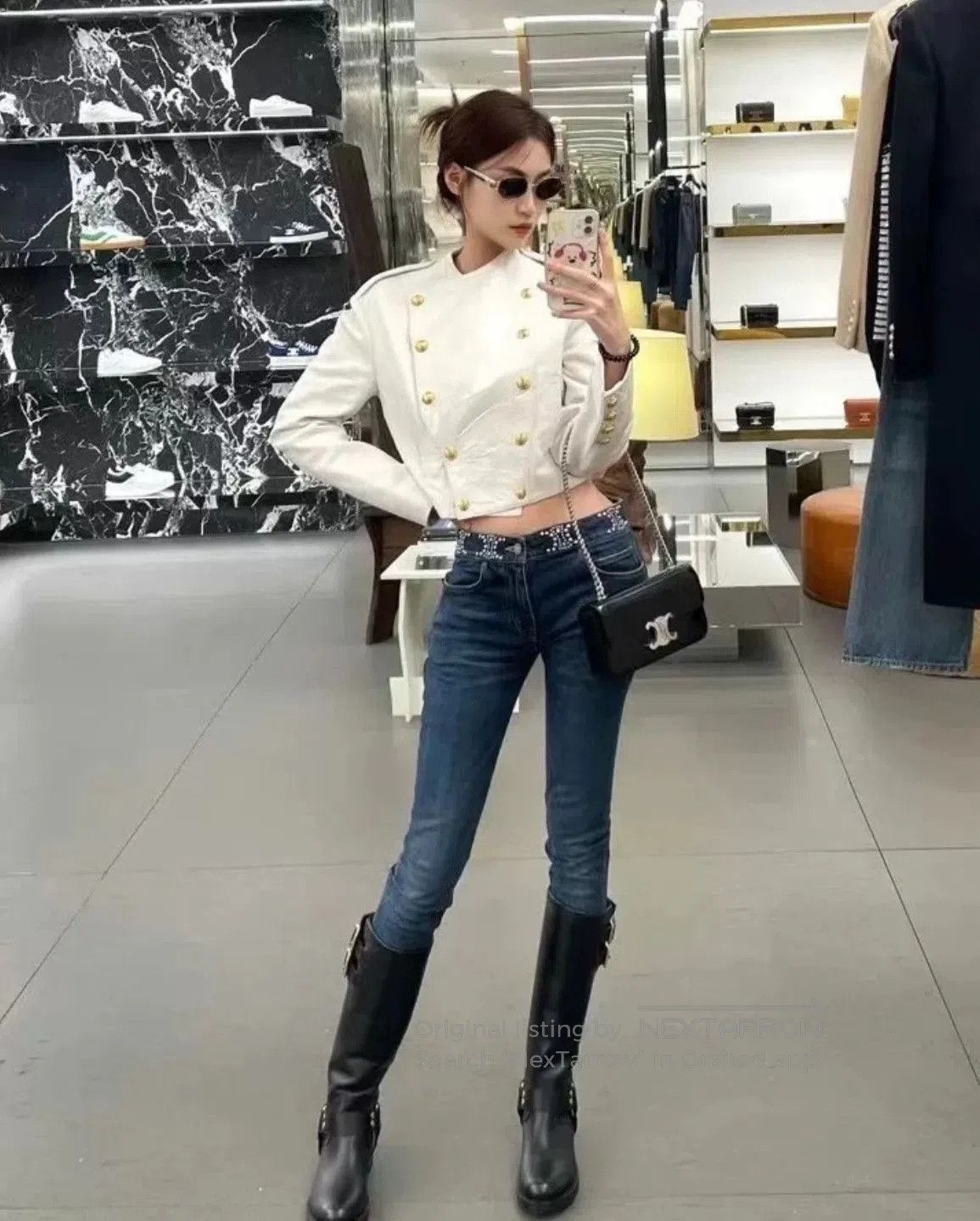Celine Celine Rivet Triomphe Mid. Size 26" / US 2 / IT 38 - 8 Thumbnail