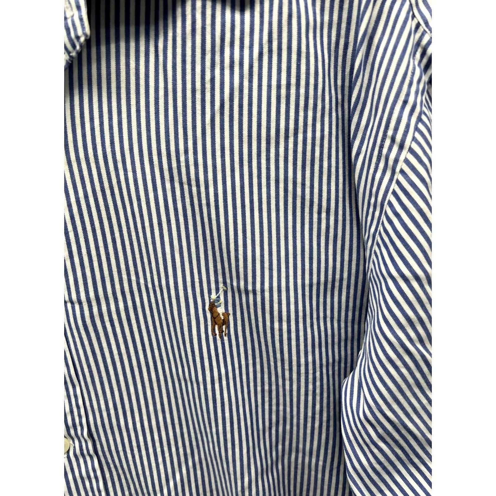 Ralph Lauren Ralph Lauren Yarmouth Shirt Mens 16.5 34/35 Blue Stripe Oxford Cotton Logo Dress Shirt Black Label? Size US XL / EU 56 / 4 - 7 Thumbnail