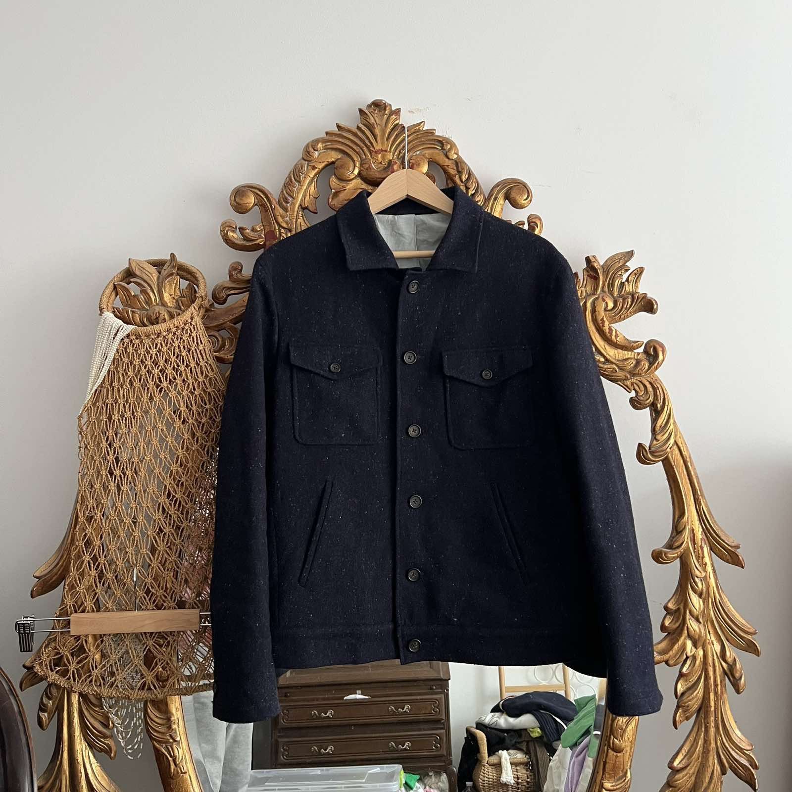 VTG Blue Wool work wear jacket Sz M 90s