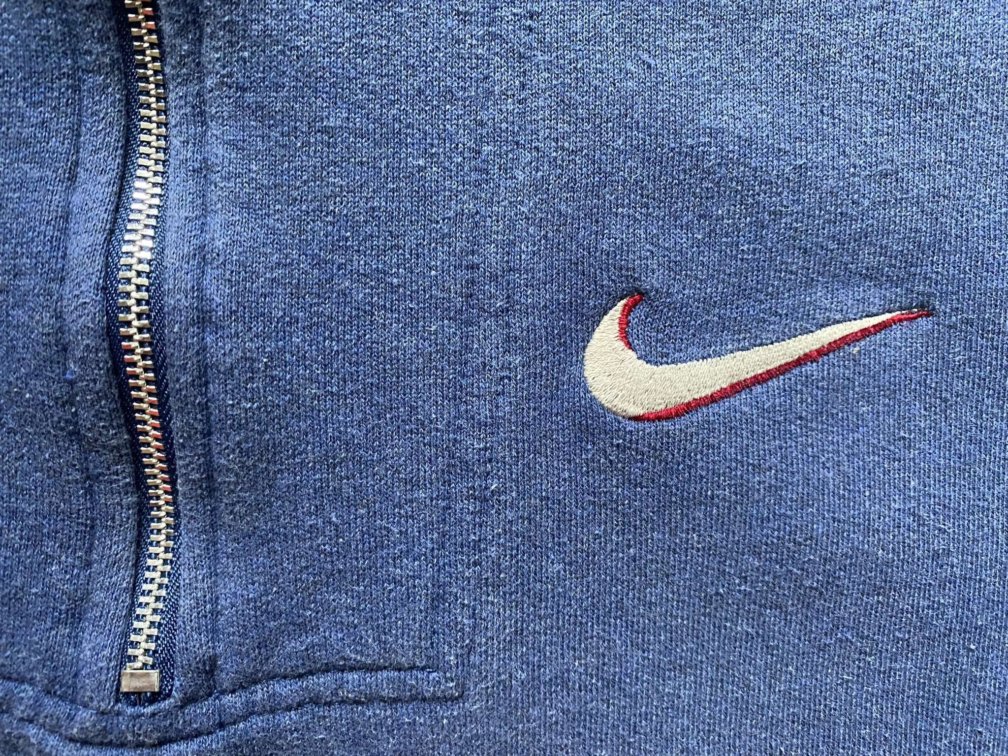 Nike × Vintage RARE Vintage Nike 1/4 Zip Sweater Big Swoosh Back Logo Size US M / EU 48-50 / 2 - 6 Thumbnail