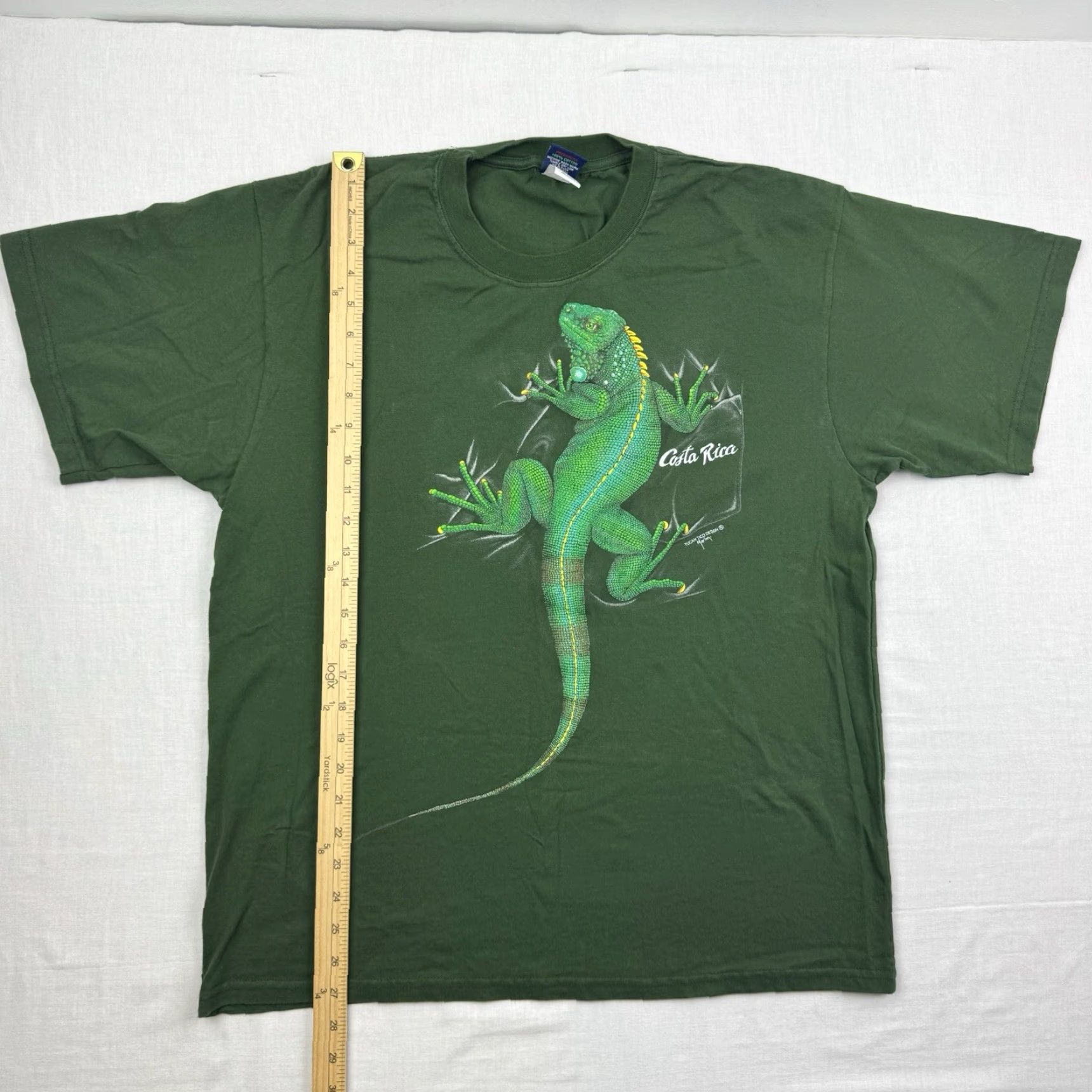 Vintage VINTAGE Tucan Tico Lizard T-Shirt Adult Large Green Nature Animals 90s Y2K Mens Size US L / EU 52-54 / 3 - 6 Thumbnail