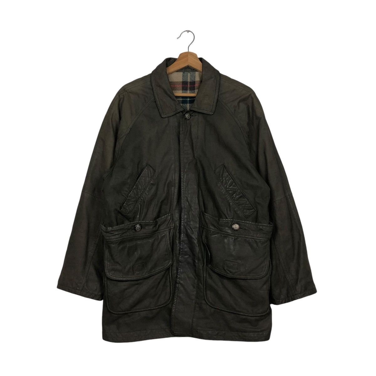 Japanese Brand VINTAGE LEATHER JACKET COWHIDE ALL THE WAY BLANKET BIG LOGO Size US M / EU 48-50 / 2 - 3 Thumbnail