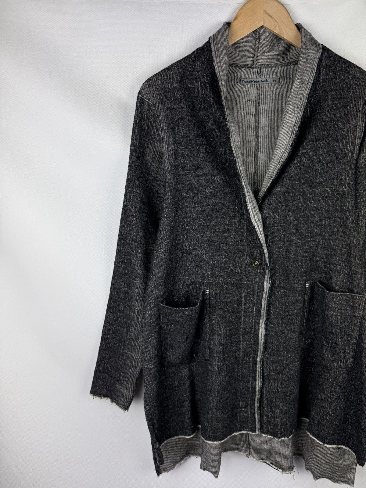 Transit Transit Par-Such Avant-Garde Linen Blend Cardigan Jacket Size M / US 6-8 / IT 42-44 - 2 Thumbnail