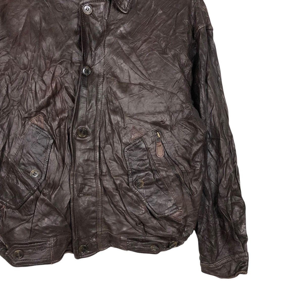 Japanese Brand 📌Vintage Leather Jacket Intermezzo Blanket Issey Miyake Size US L / EU 52-54 / 3 - 6 Thumbnail