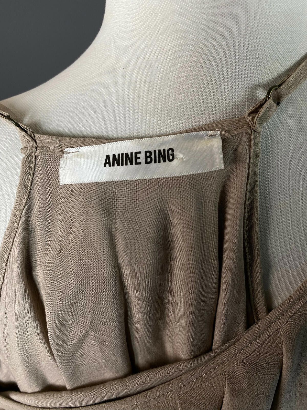 Designer Anine Bing Beige Silk Designer Open Shoulder Dress Size XS Size XS / US 0-2 / IT 36-38 - 8 Thumbnail