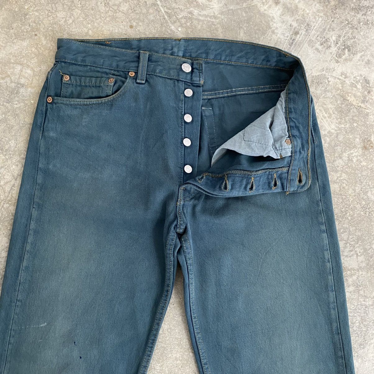 Levi's Vintage Late 80’s Levis 501 Faded Hunter Green Jeans Size US 32 / EU 48 - 8 Thumbnail